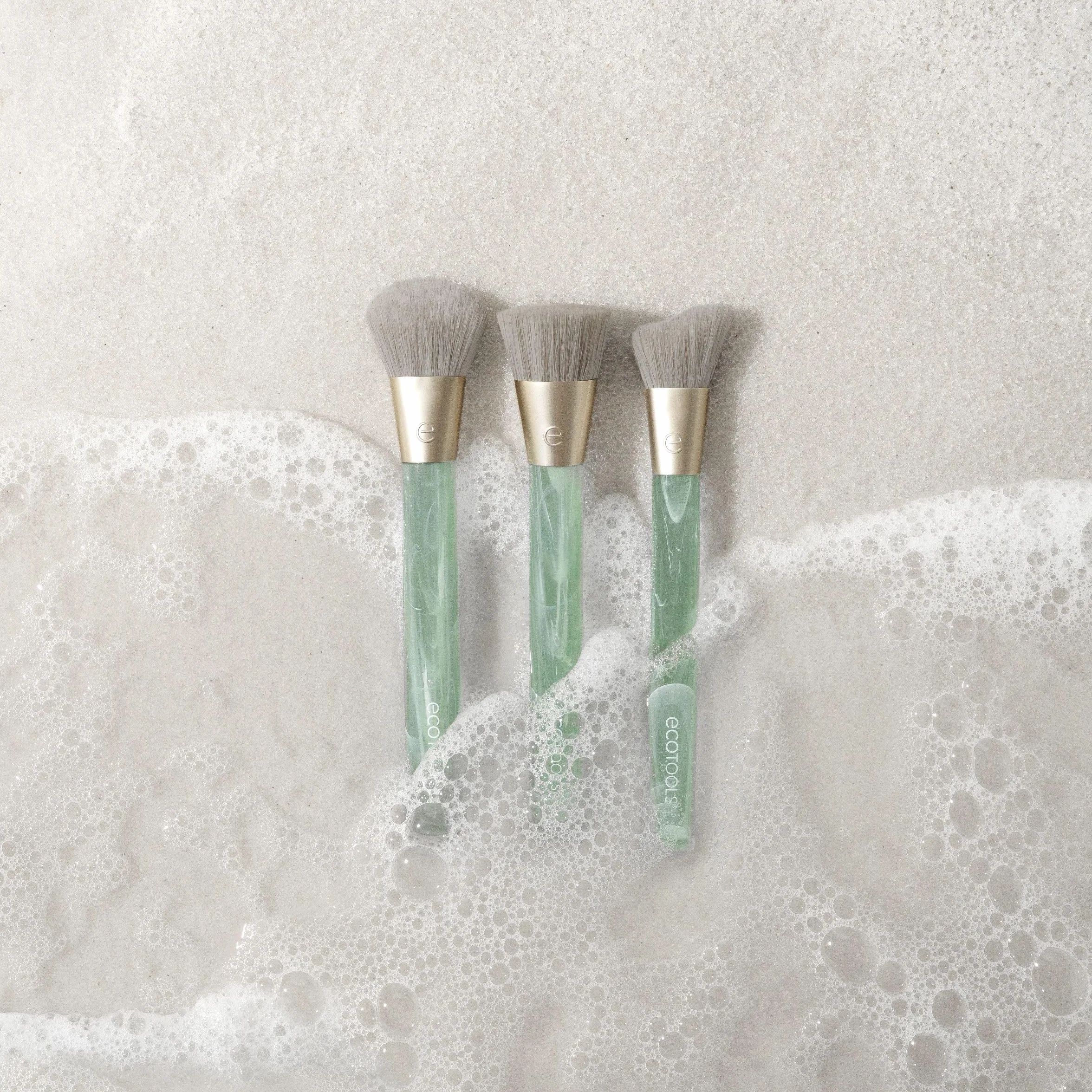 EcoTools Sea Gems Cream Blush Brush, Liquid & Cream Blush Makeup Brush for Smooth Buildable Cheek Color, Dense Rounded Bristles, Sustainable Design, Vegan & Cruelty-Free, 1 Count