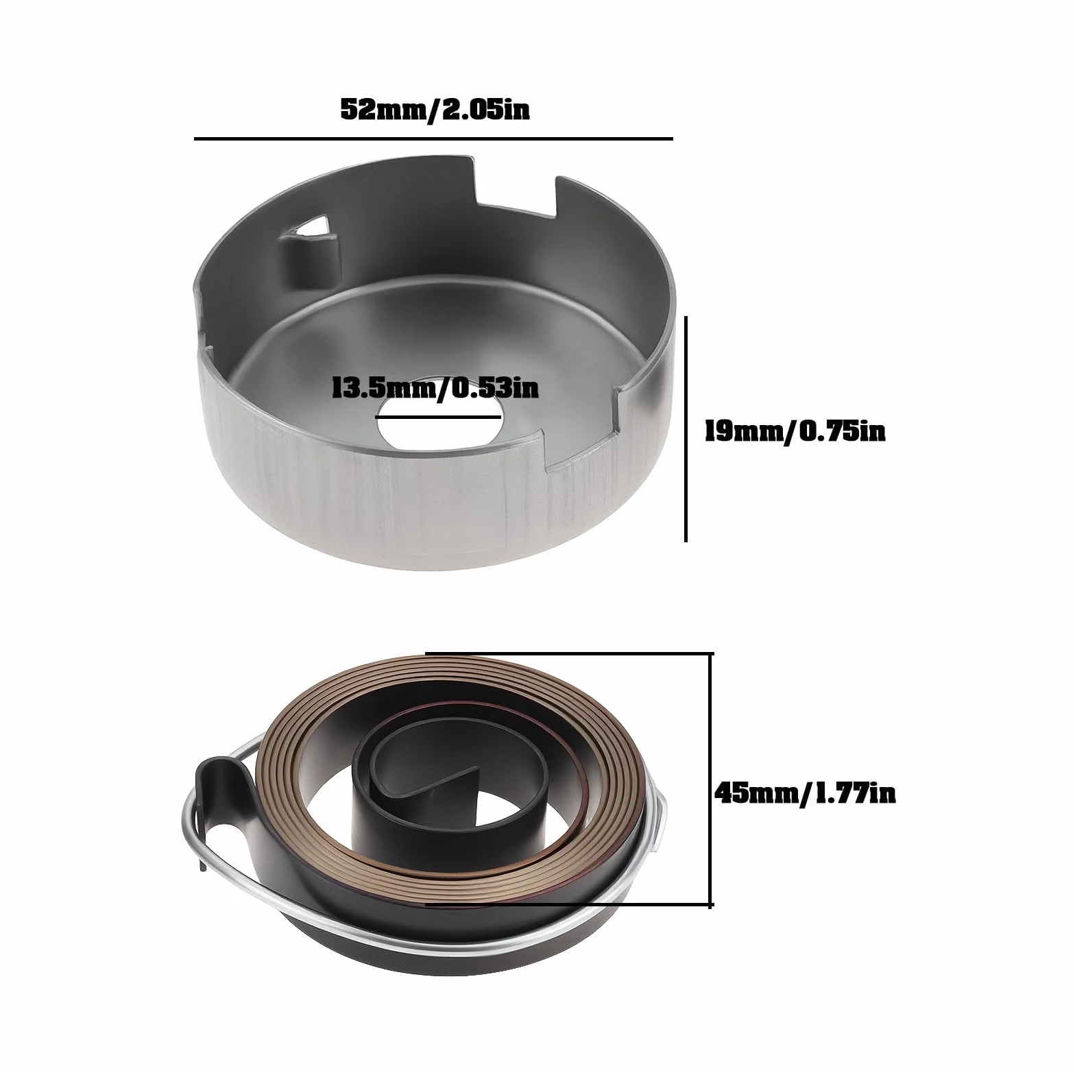 Molla di ritorno del trapano a spirale 52 mm con coperchio a molla