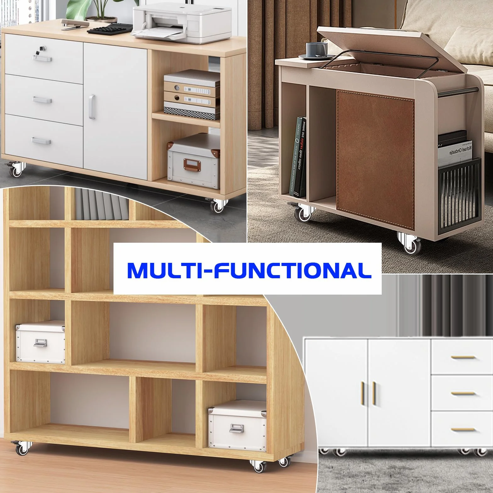 Ruote per Mobili 25mm 120kg 2 con Freno 2 Senza Zestaw 20 Viti