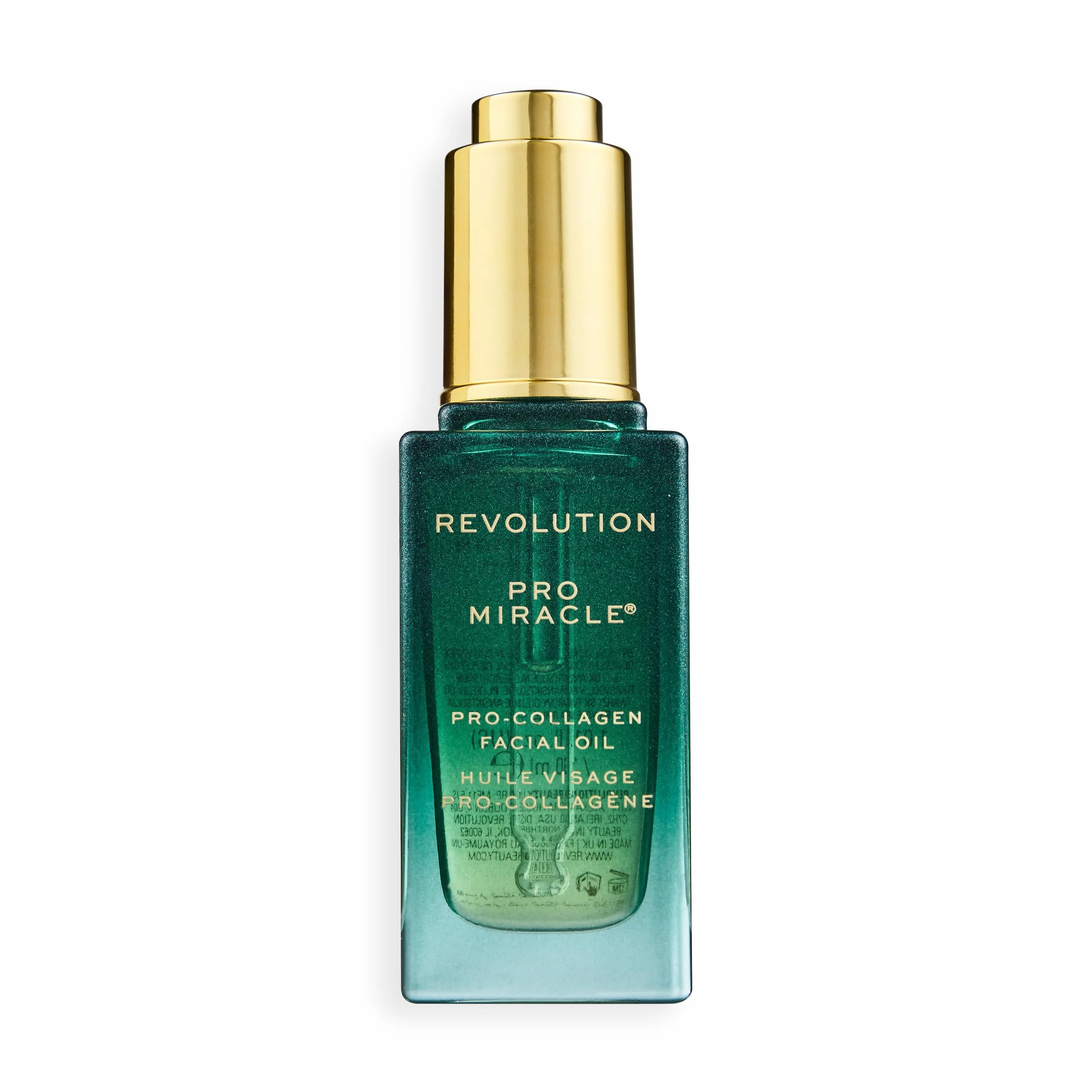 Revolution Miracle Olio Viso Vegano al Pro-Collagene, Leggero, Migliora l’Eelasticità della Pelle, Leviga Linee e Rughe, 30 ml