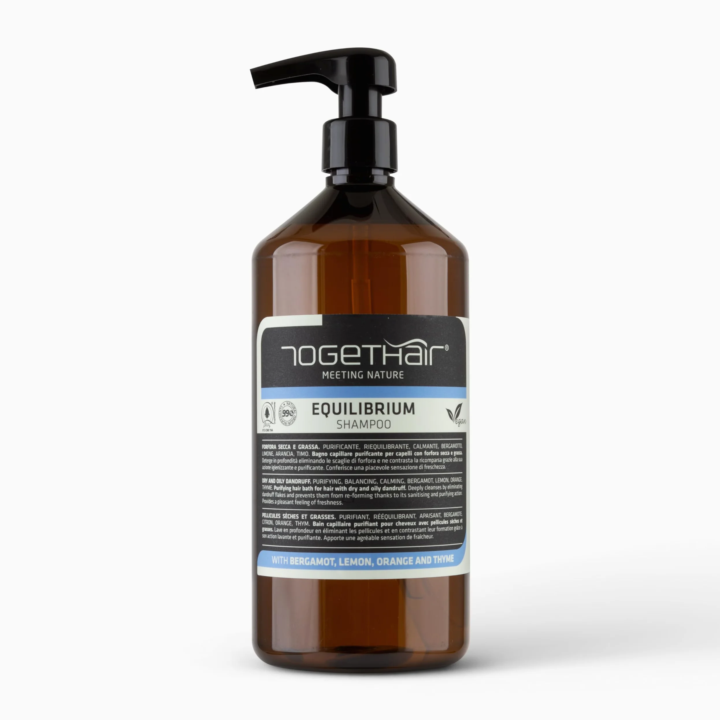 Togethair Equilibrium Shampoo 1000ml | Bagno purifcante per capelli con forfora secca e grassa