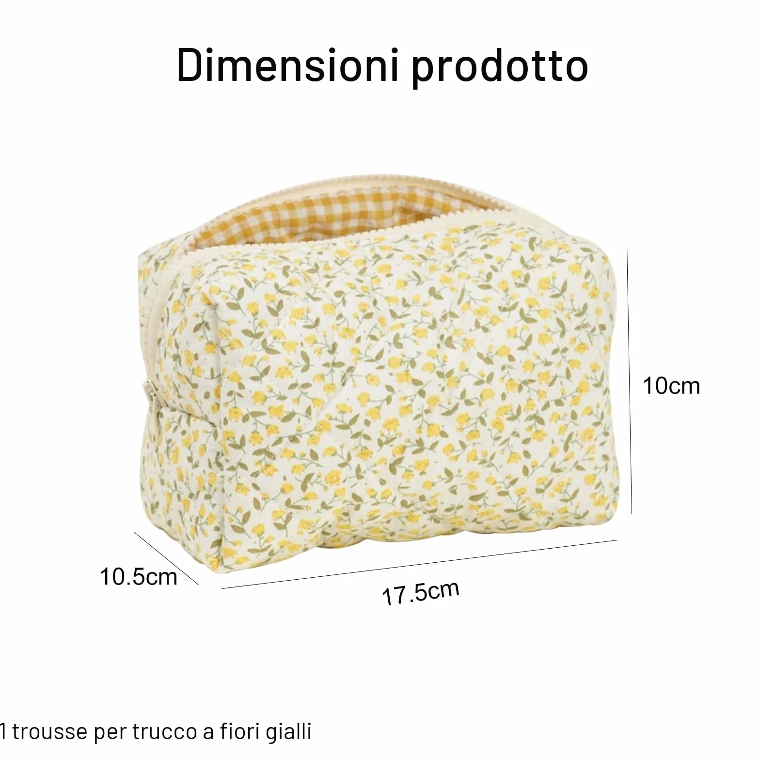 Pochette per cosmetici, adatta per donne e ragazze,, giallo.