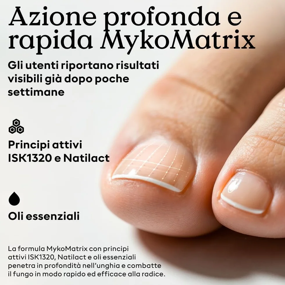 Health Routine Myko-Matrix soluzione antimicotica per unghie — dispositivo medico certificato CE per unghie danneggiate — trattamento con olio di tea tree e oli essenziali naturali
