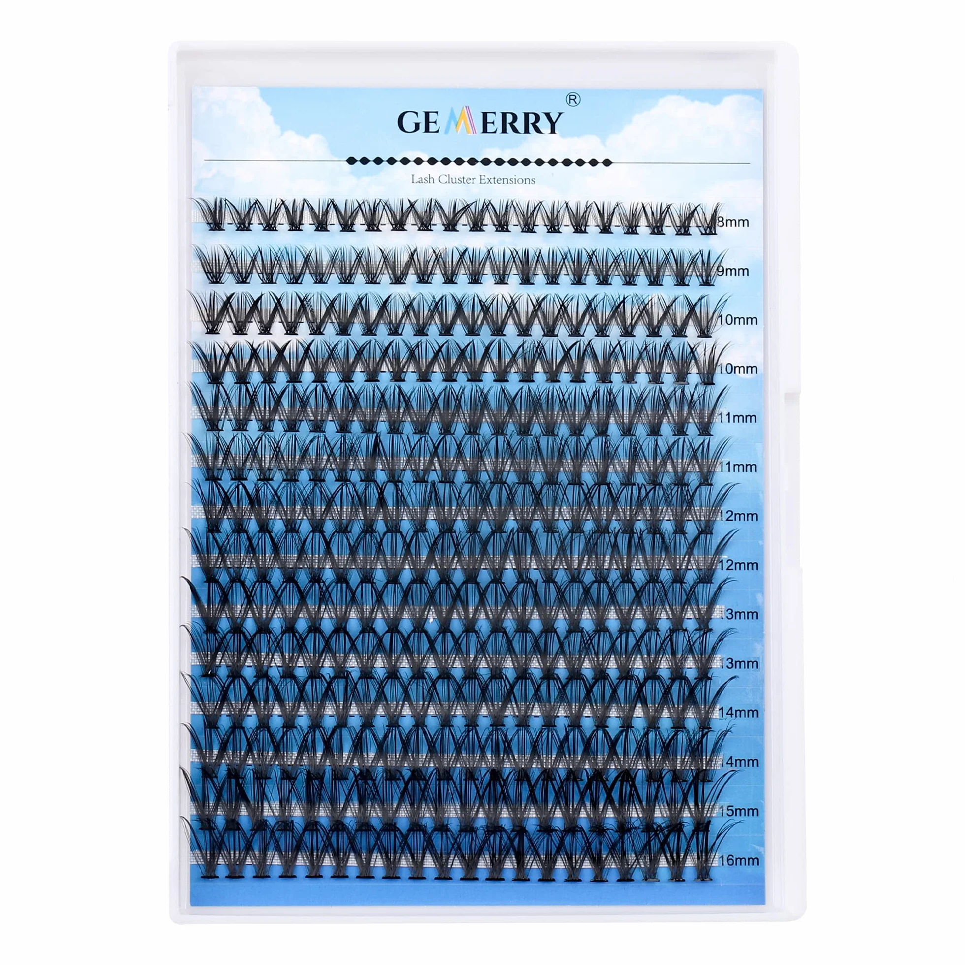 Ciuffetti 240 pcs 30D Cluster Volume Russo 8-16mm mix 0.07 mm Curvatura C Fai Da Te a Casa per Principianti Individuali Professional Naturali Ciglia Finte Gemerry Extension Ciglia（30D-0.07C,8-16MIX）