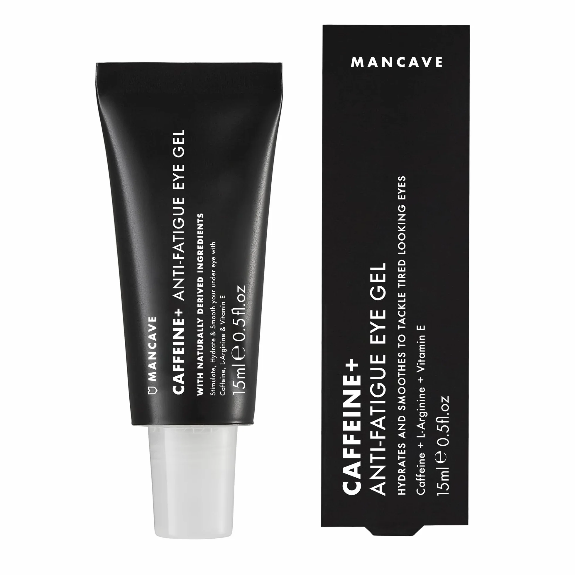 ManCave Gel Contorno Occhi Anti Affaticamento alla Caffeina e Vitamina E da 15ml, Gel Contorno Occhi Antirughe e Occhiaie, Formula Vegana e Naturale, Contorno Occhi Uomo, Prodotto in Inghilterra