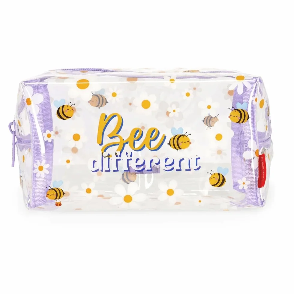 Legami - Trousse Porta Trucchi, Makeup Queen, in Metallo e TPU, Tema Bee, Pochette Capiente, Chiusura con Zip, 18x14 cm