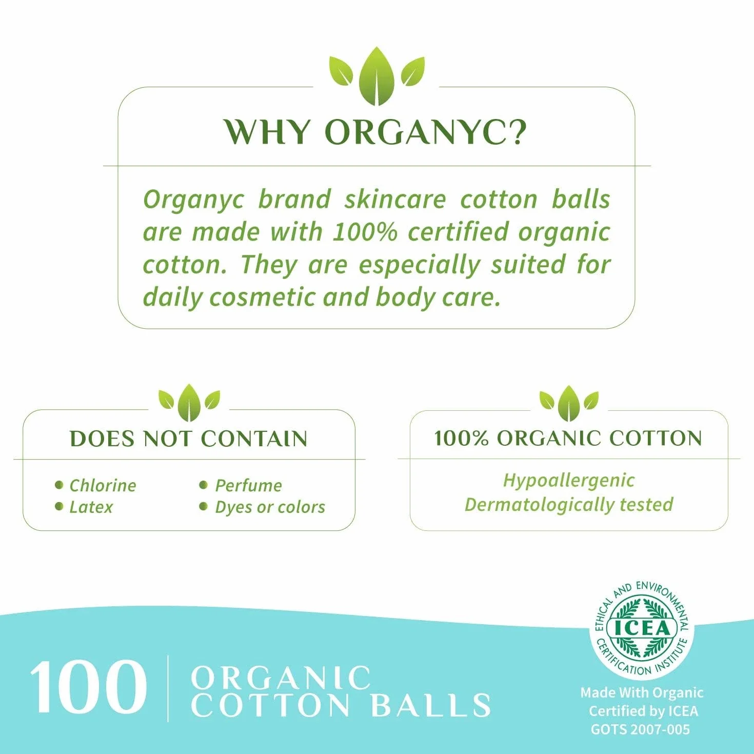 Organyc Organic Cotton Balls, 100 Count by ORGANYC