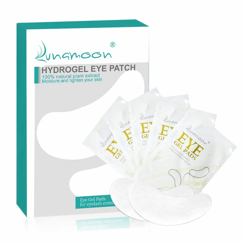 Lunamoon Cerotti Gel per Estensioni Ciglia 100 Paio Eye Pads Occhio Patch Extension Ciglia Pads Occhi da Ciglia Finte Eye Gel Patches for Eyelash Extension