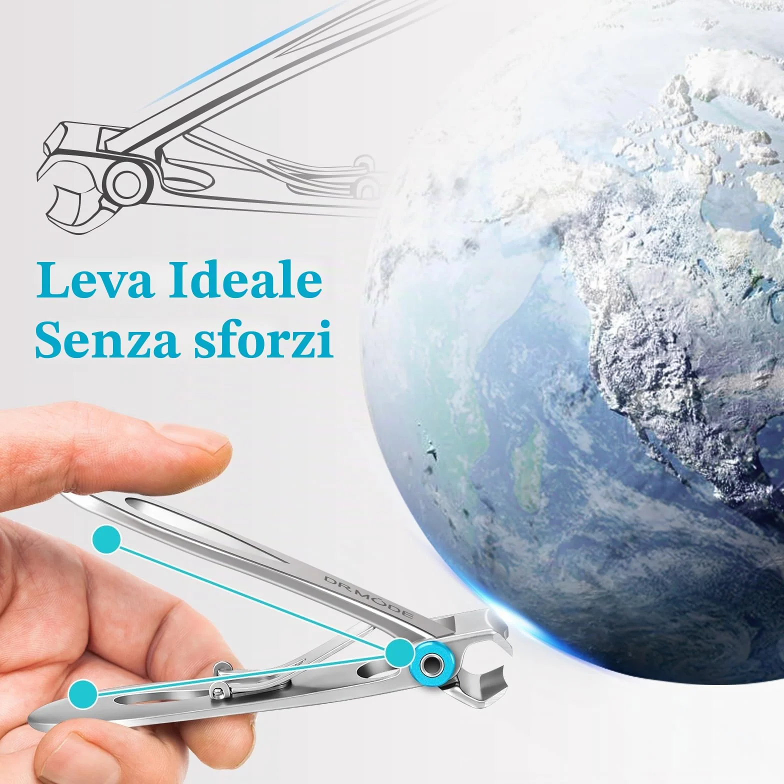 Tagliaunghie uomo piedi, DRMODE tagliaunghie professionale grande per anziani unghie spesse con ampia apertura da 16 mm, curva acuta taglia unghie per piedi mani uomo con lima per unghie