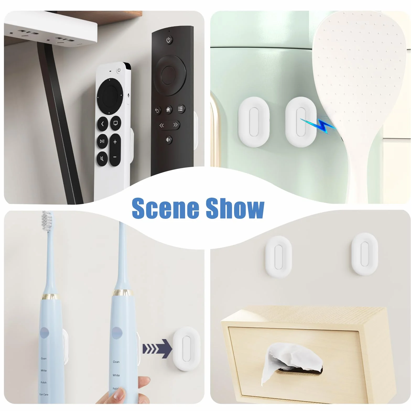 Porta Telecomando da Muro Magnetico in Silicone 4 Pezzi, Supporto da Parete per Telecomandi TV