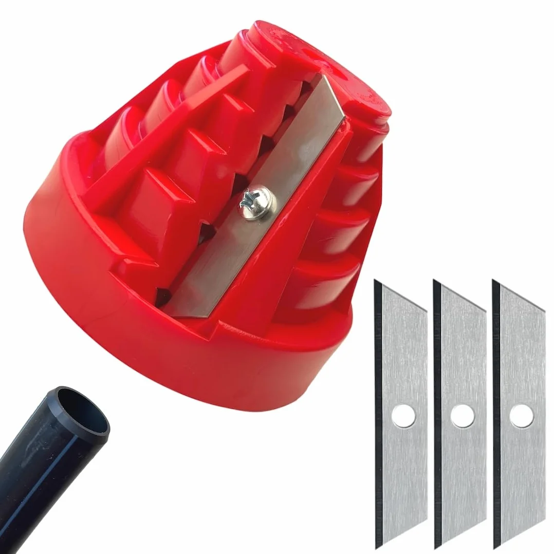 Smussa Tubi in Plastica PE 20-63 mm - Sbavatore per Tubi con 3 Lame di Ricambio