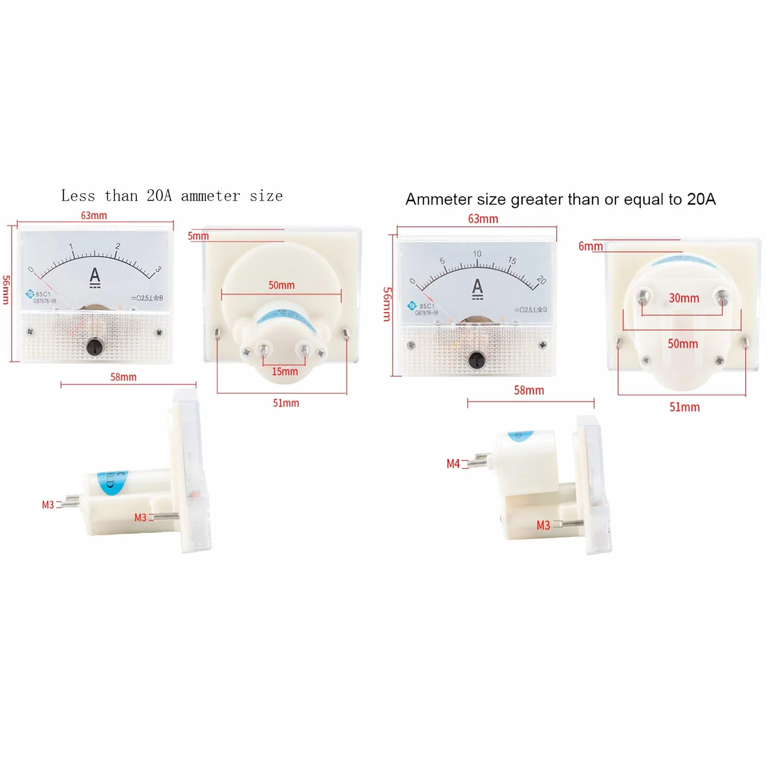 AMP Microamp Amperometro Corrente Meter Gauge DC 0-100uA