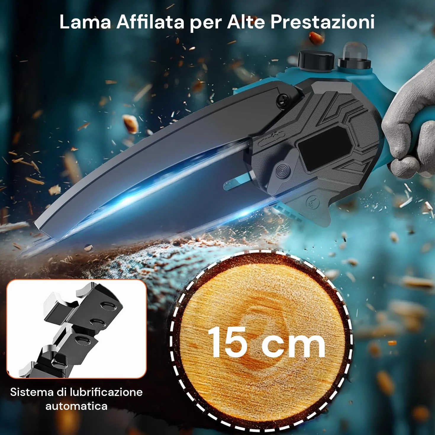 Avilia Kit Potatura 3 in 1 Forbici Potatura a Batteria Motosega 88V Asta Telescopica Giardinaggio