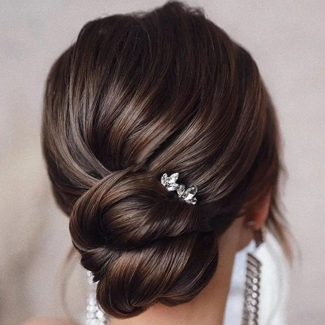 GXGM 5 PCS Forcine per capelli da sposa con cristalli dorati con strass per donne e ragazze