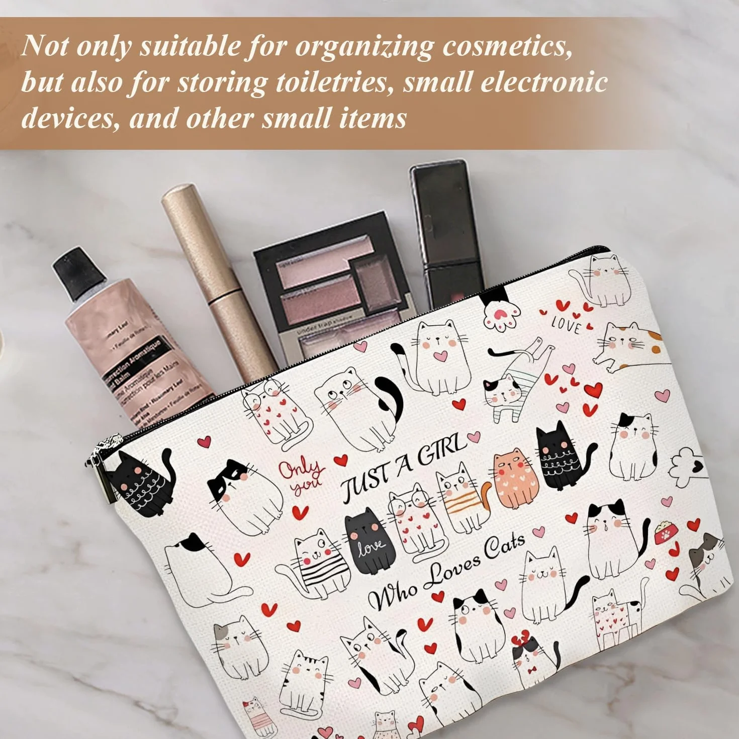 Borse Cosmetiche Da 2 Pezzi Per Cani E Gatti Dei Cartoni Animati, Borse Da Toilette Da Viaggio Portatili, Piccoli Oggetti Da Organizzare, Regali Per Gli Amanti Degli Animali.