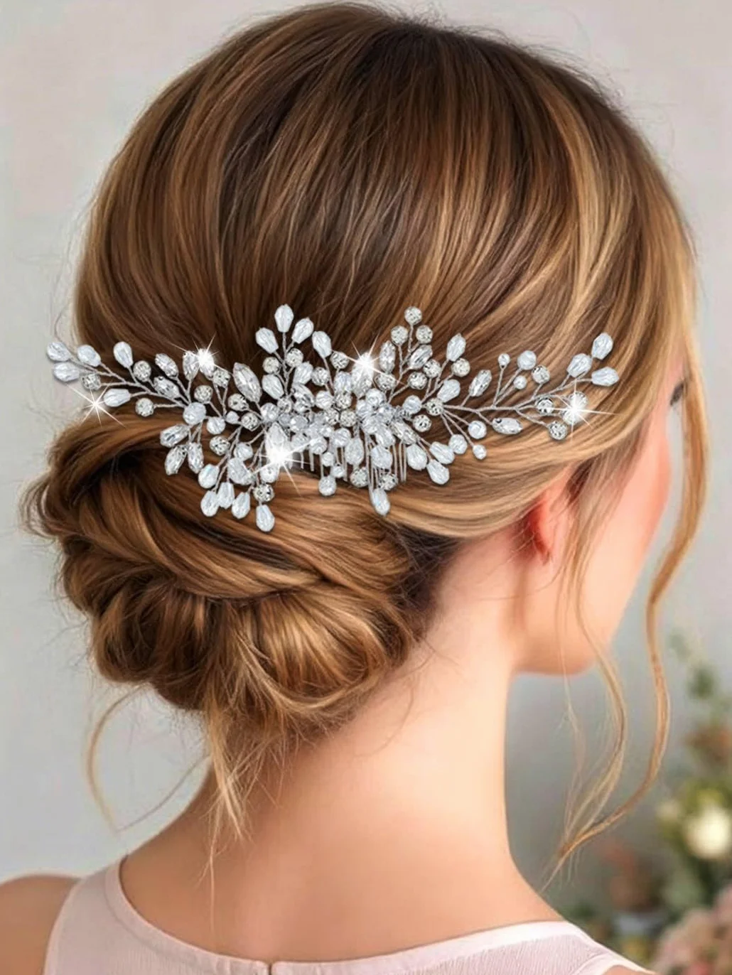 Zoestar Pettine per capelli da sposa con cristalli, accessorio per capelli per donne e ragazze