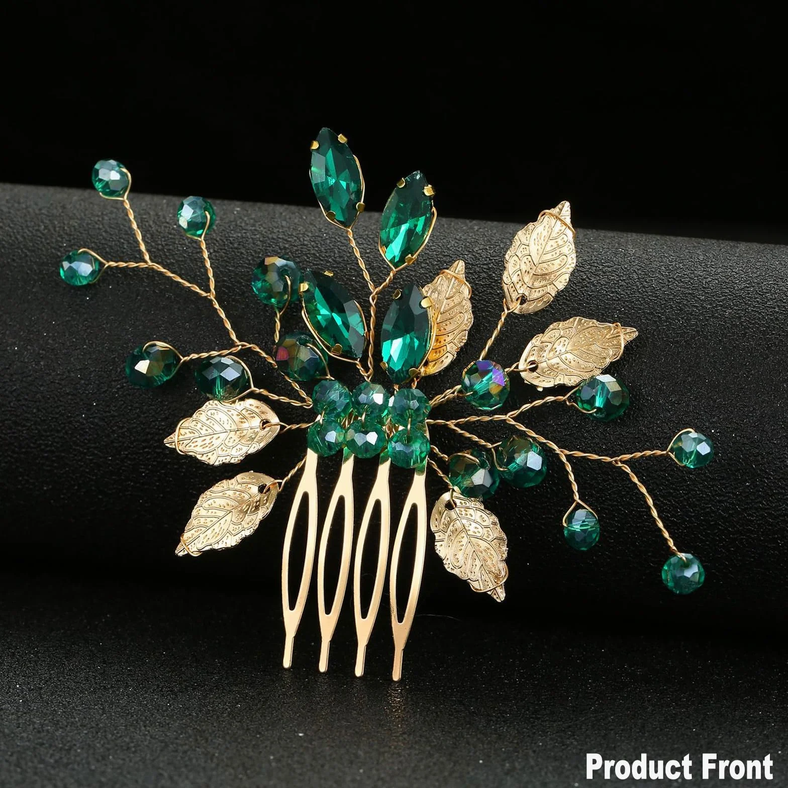 Accessori per capelli da sposa, accessori per capelli verdi, con strass scintillanti, fermagli per capelli, accessori per capelli per balli di fine anno, accessori per capelli francesi, gioielli per