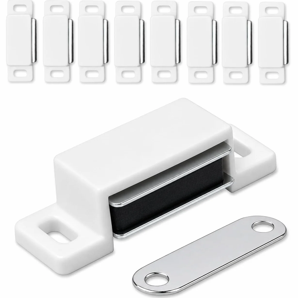 IPEA Chiusure Magnetiche per Mobili 10 PEZZI Bianco