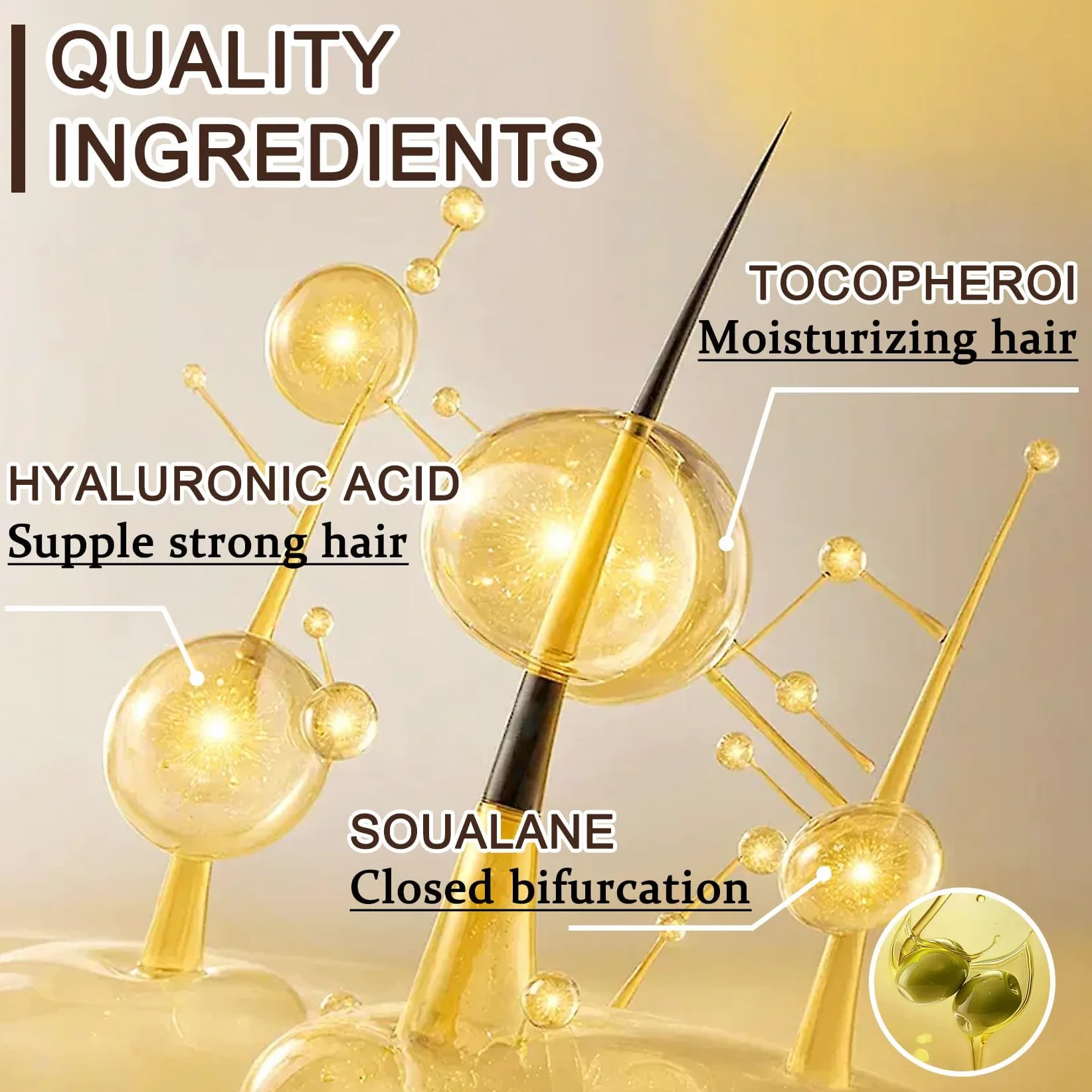 60 capsule di olio di siero per capelli, siero idratante per capelli con crespo, secchi e danneggiati, morbido, non grasso, rinfrescante e nutriente di lunga durata, per donne (acido di cocco)