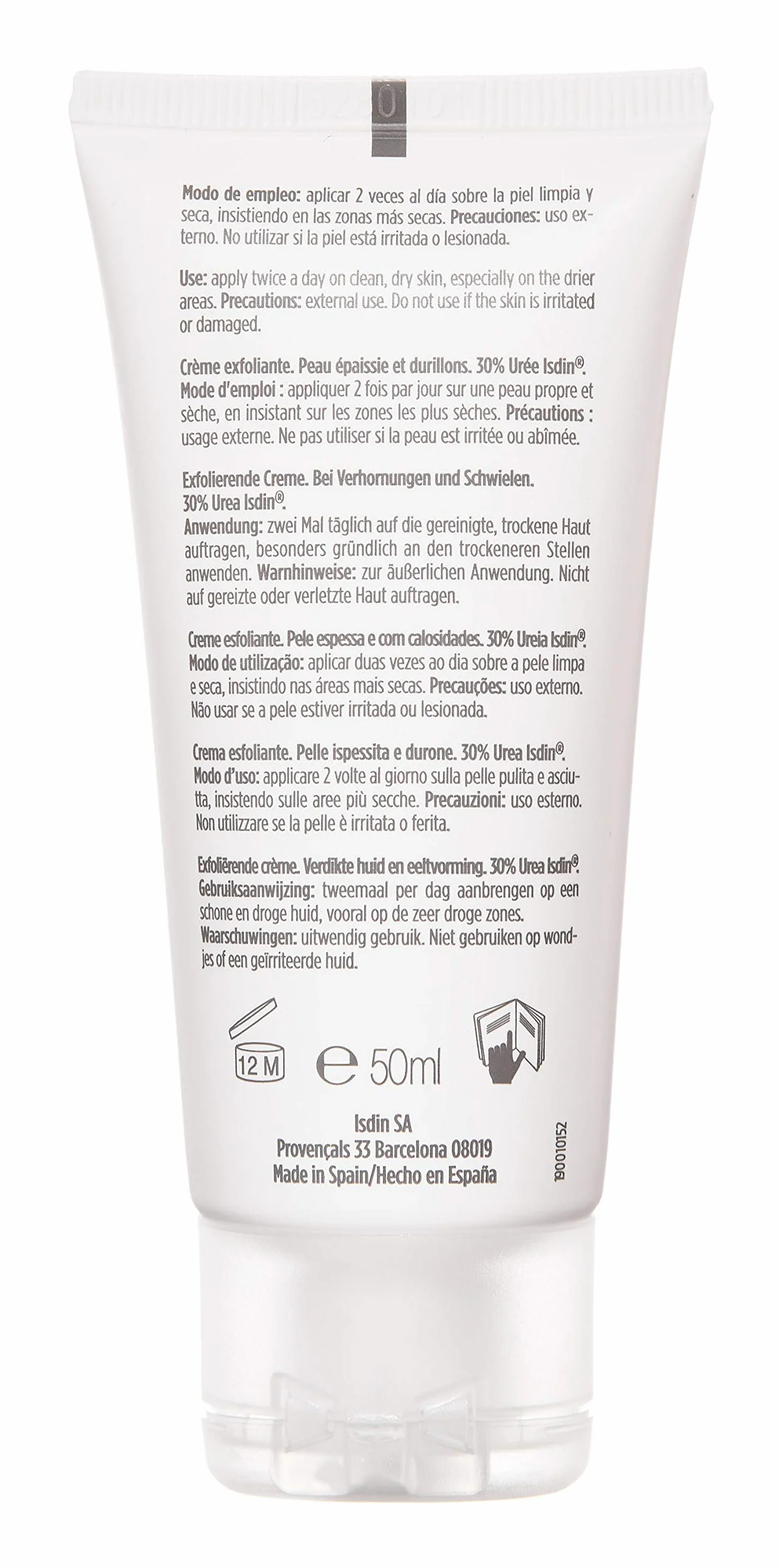 ISDIN Ureadin Ultra30 (50 ml) | Crema Emolliente con 30% Urea | Massima Idratazione per Pelle Ispessita su Piedi, Mani, Gomiti e Ginocchia