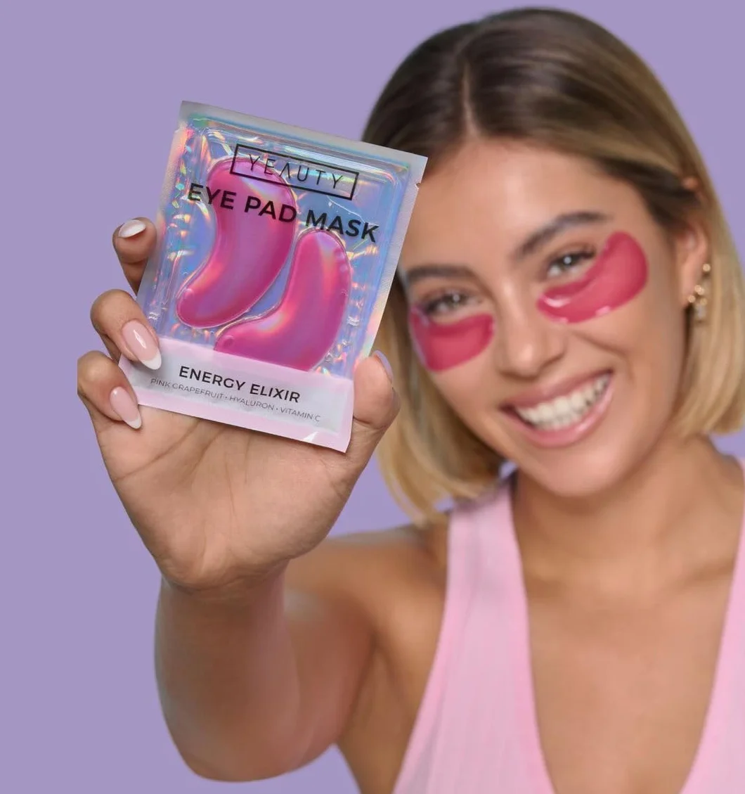 YEAUTY ENERGY ELIXIR EYE PAD MASK, i cuscinetti per gli occhi super morbidi con il lussuoso siero anti-invecchiamento di vitamina C, acido ialuronico e pompelmo rosa, riducono le occhiaie e leviga la