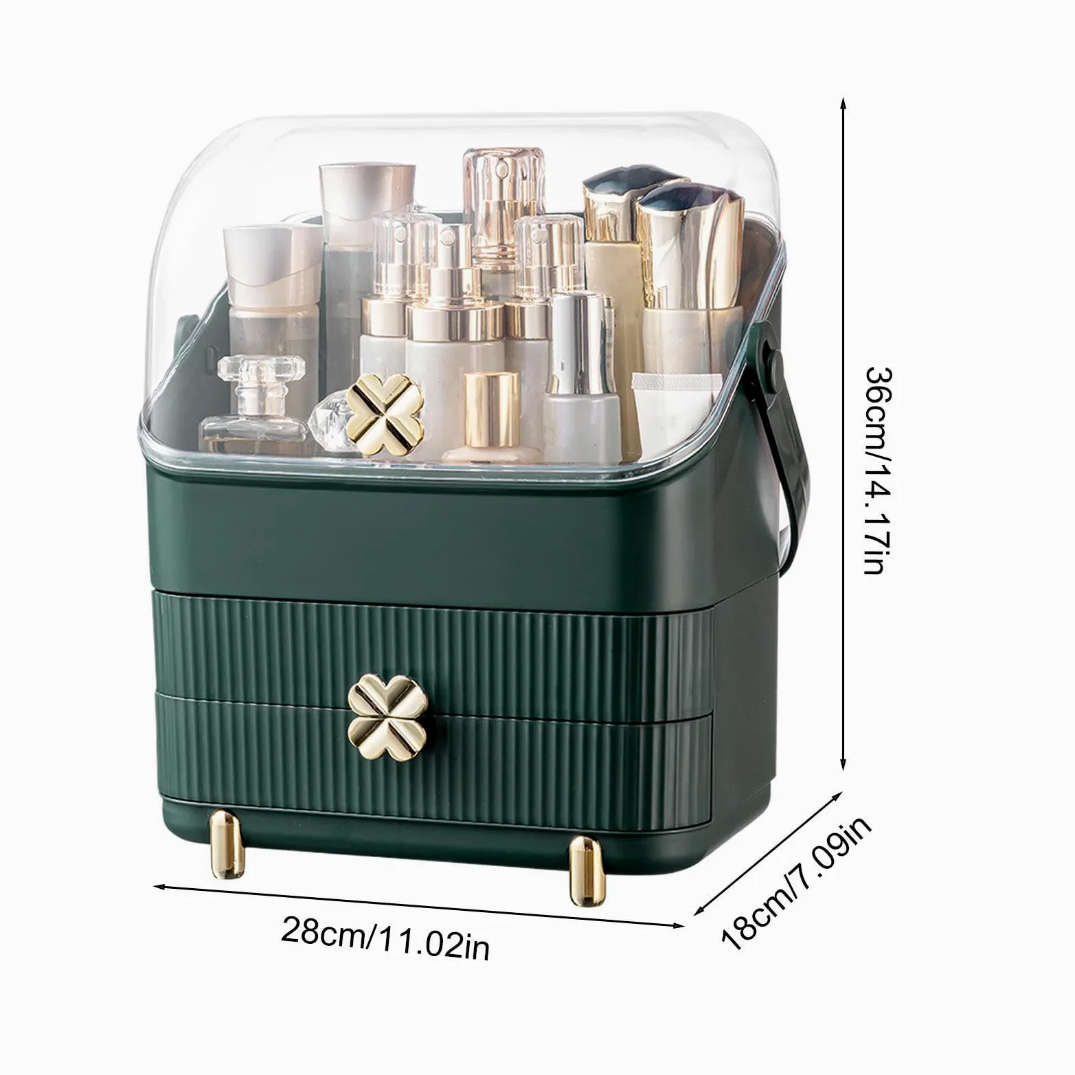 Organizer Trucco da Banco Ripiano Scrivania Per Pennelli Gioielli Profumi | Organizer Cosmetici Da Appoggio Con Coperchio Trasparente Impermeabile E Antipolvere per bagno cucina angolo cassettiera