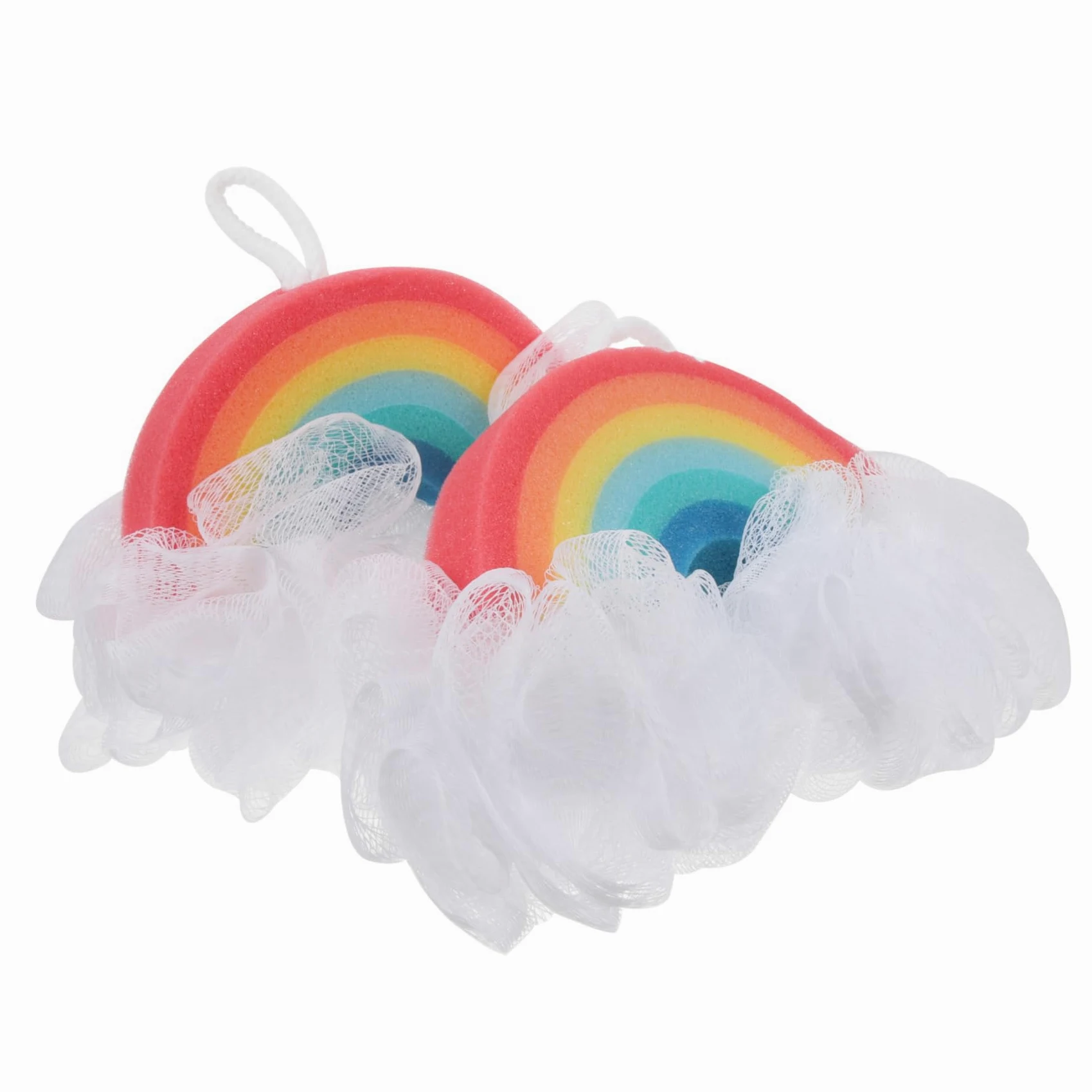 Spugna da Bagno Morbida e Delicata a Forma di Arcobaleno per Bambini 2 Pezzi Esfoliante per Rimuovere Cellule Morte, la Doccia Quotidiana