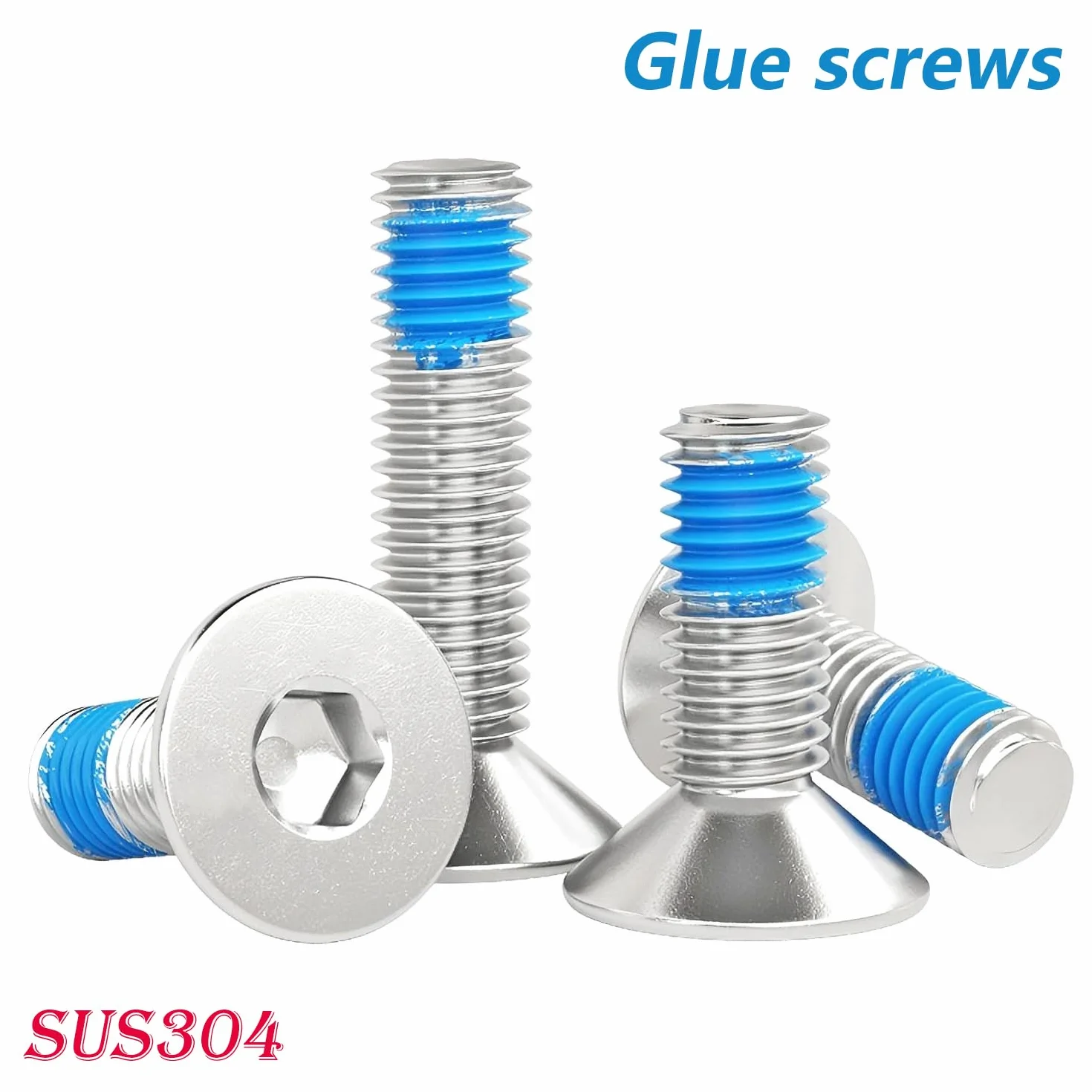Viti a Testa Svasata M4x16mm DIN 7991 Esagono Incassato Threadlocker 20 Pezzi