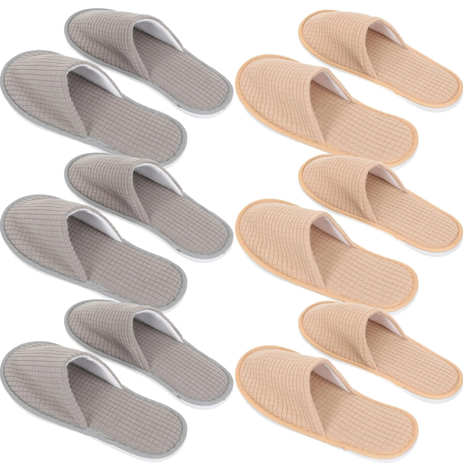 Healeved Pantofole Usa e Getta da Hotel 6 Paia in Pile Antiscivolo per Ospiti, Pantofole da Spa Portatili per Donna e Uomo, per Viaggi e Casa