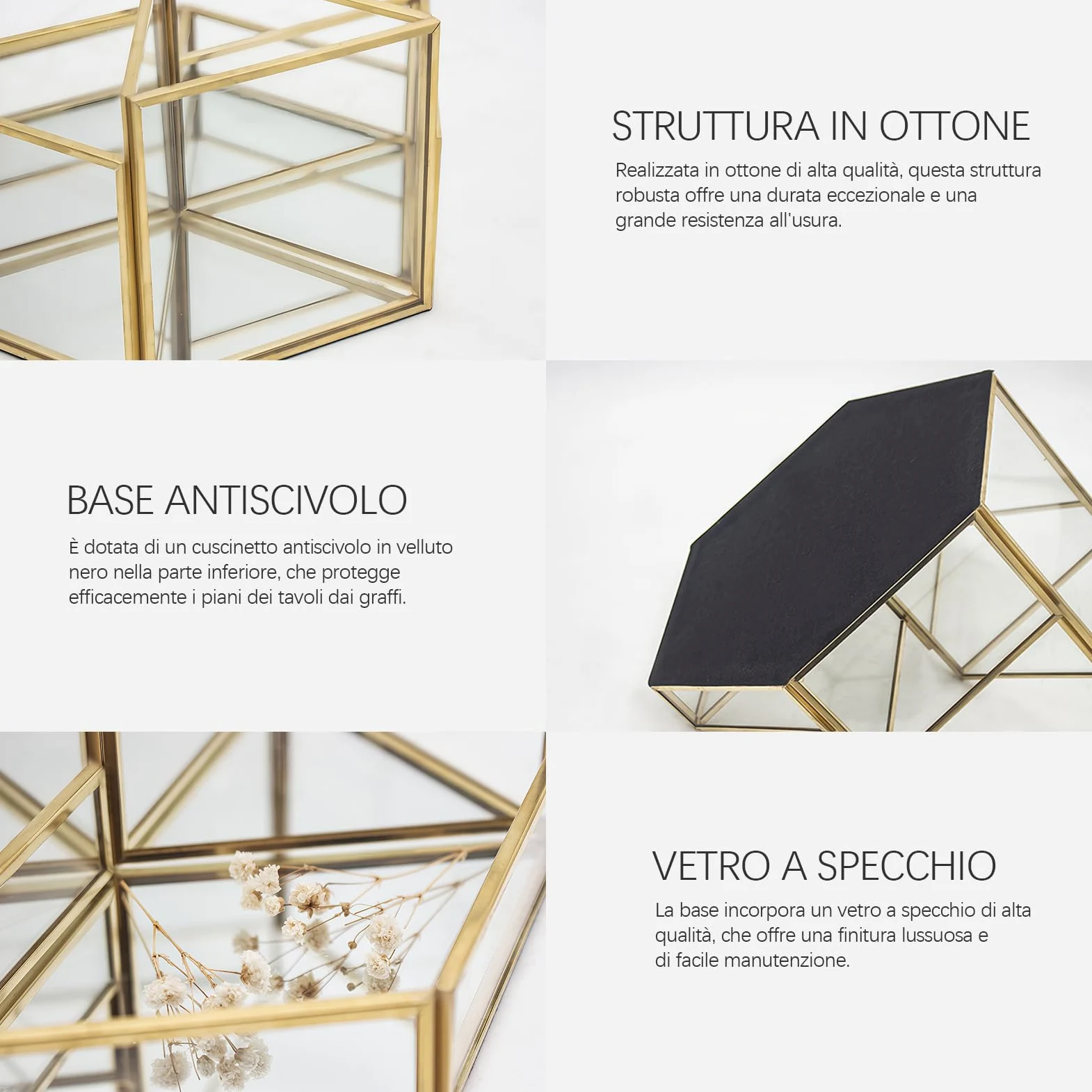 Organizer Trucchi, Porta trucchi in oro, Vetro Porta Pennelli Make Up, 5 Scomparti Porta Trucchi Organizer da Bagno