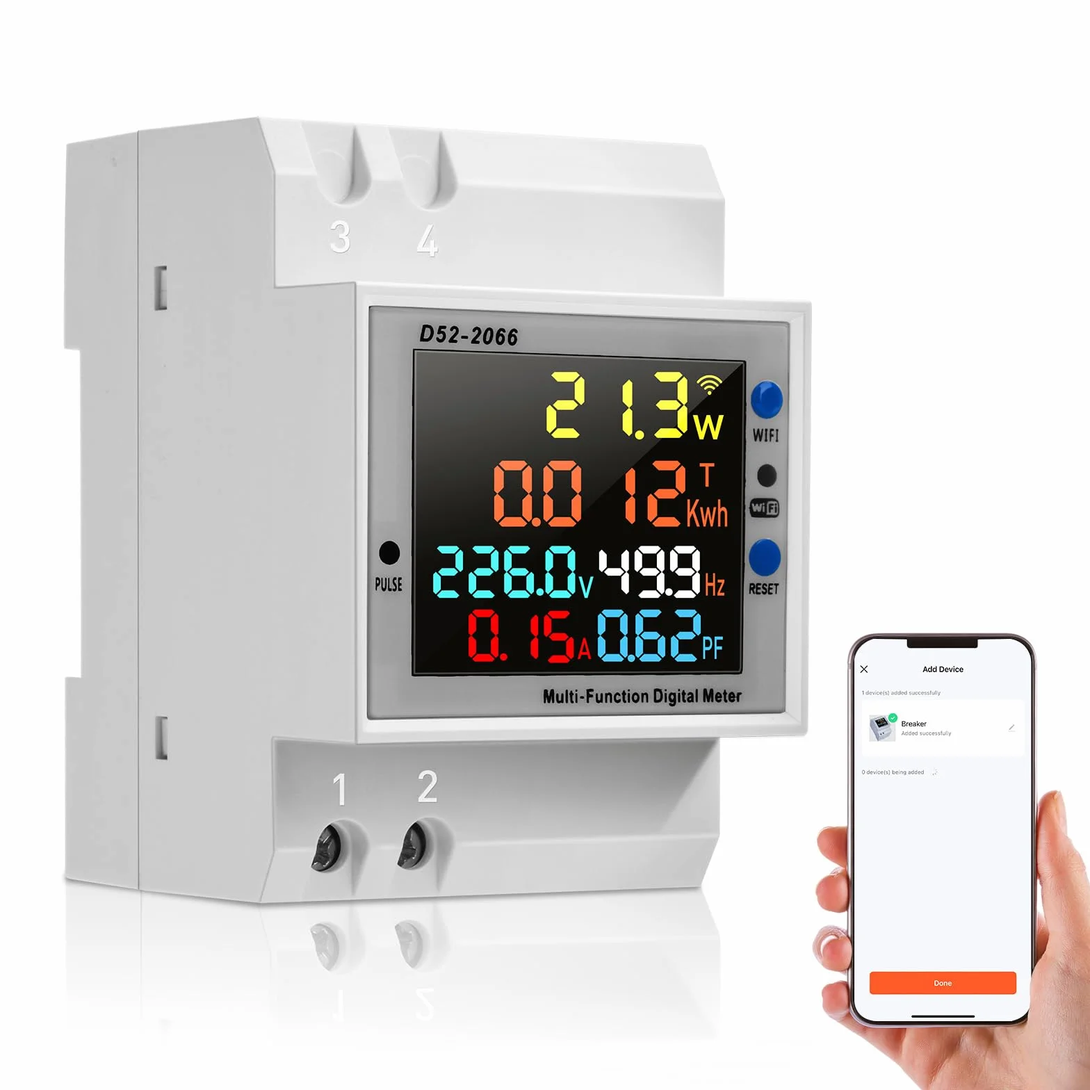 Diymore Contatore Elettrico Monofase 100A, AC40-300V Misuratore di Energia WiFi su Guida DIN con Telecomando Tuya APP