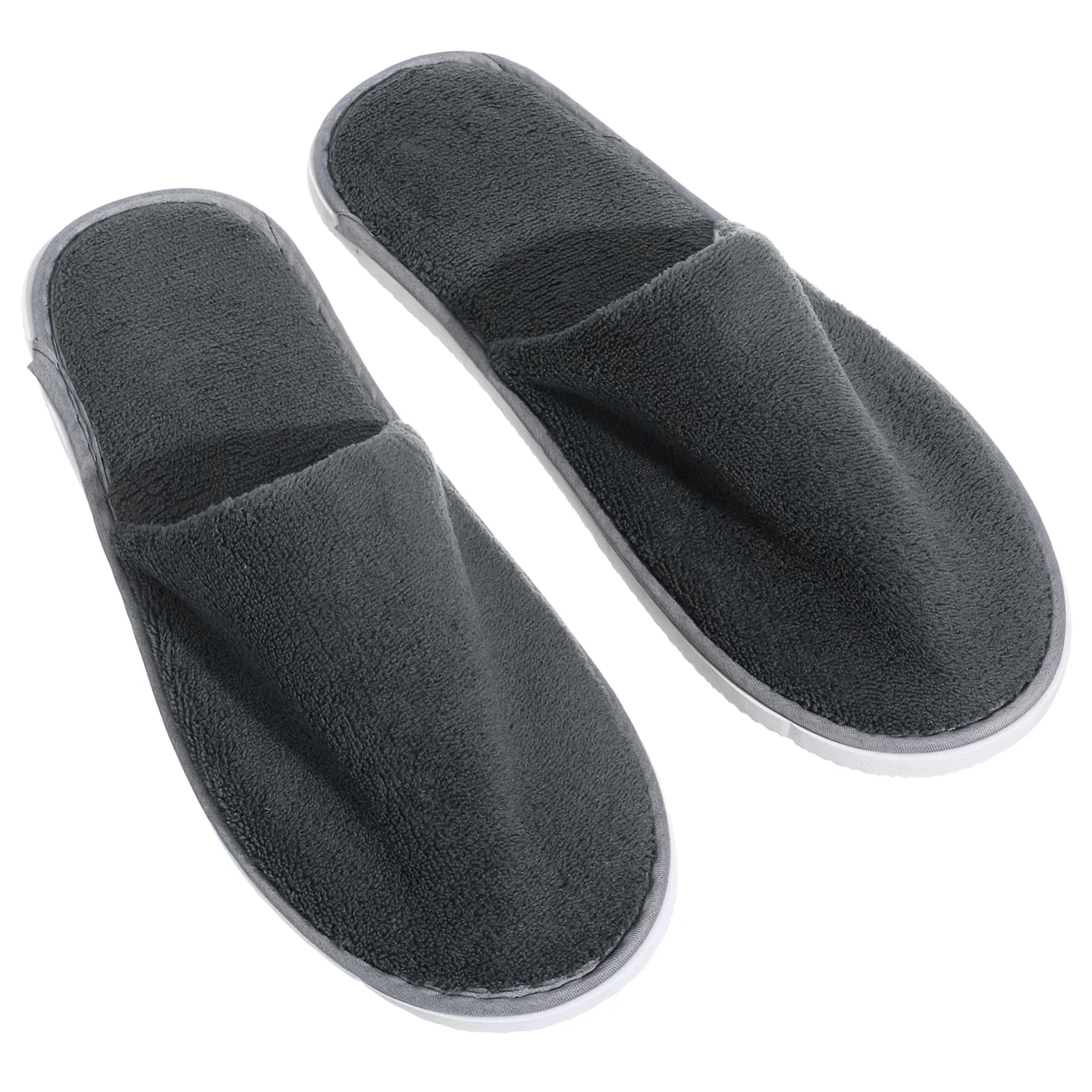 SOLUSTRE Ciabatte Monouso in Pile Corallo 6 Paia Antiscivolo Per Vacanze Hotel Spa Ospiti Leggere e Traspiranti 11.4x4.3x0.6 Pollici