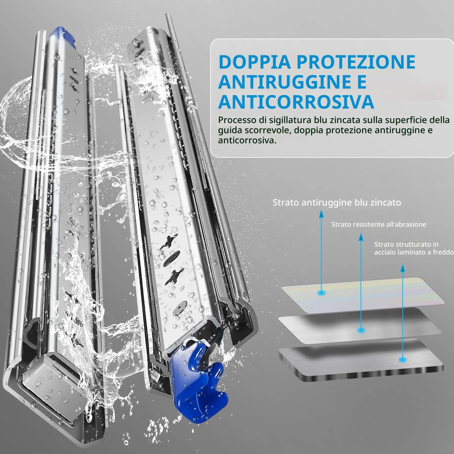 AOLISHENG Guide per cassetti pesanti estrazione totale 120kg 1 paio 300-1000mm