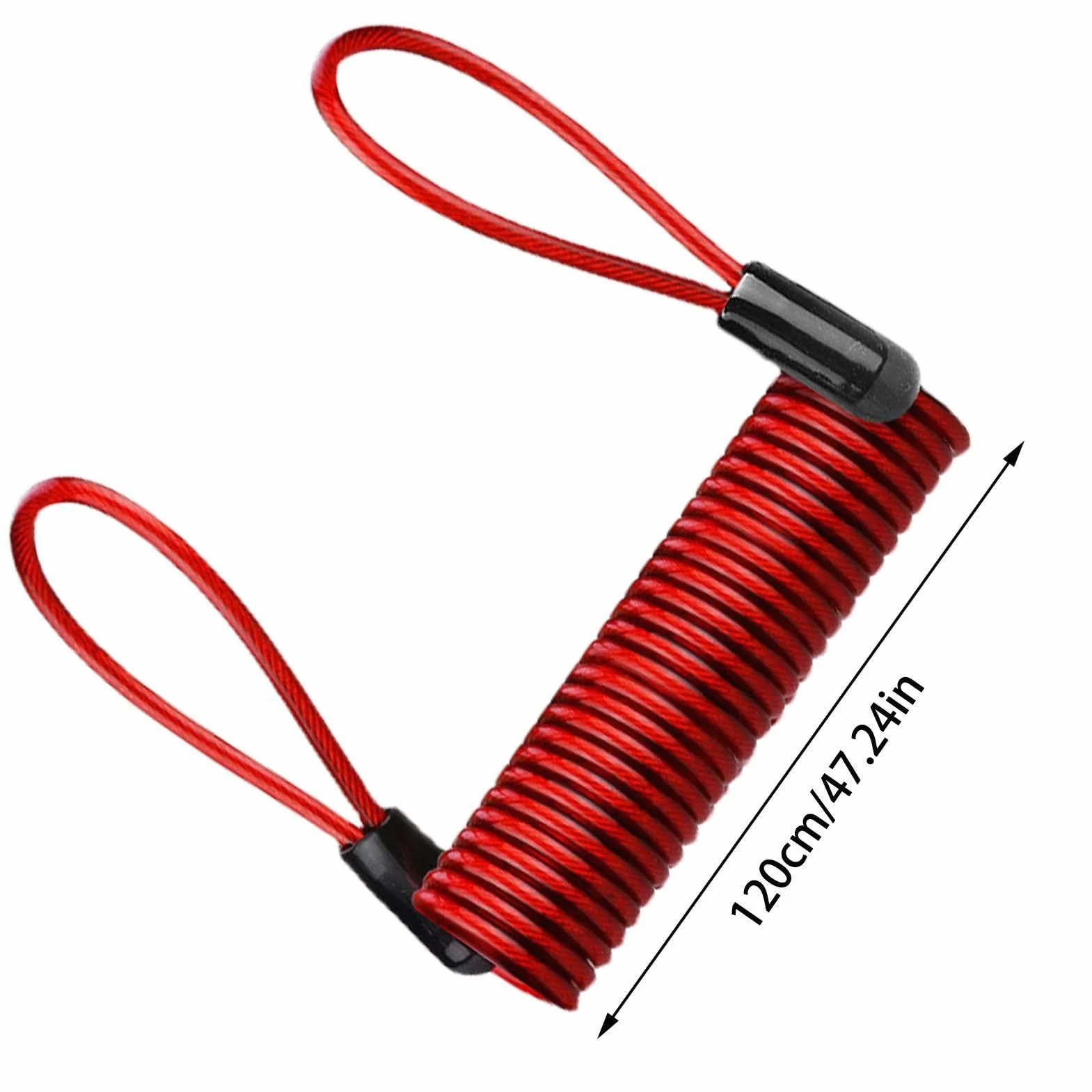 Filo promemoria serratura antifurto 120 cm acciaio PVC molla sicurezza per moto scooter biciclette