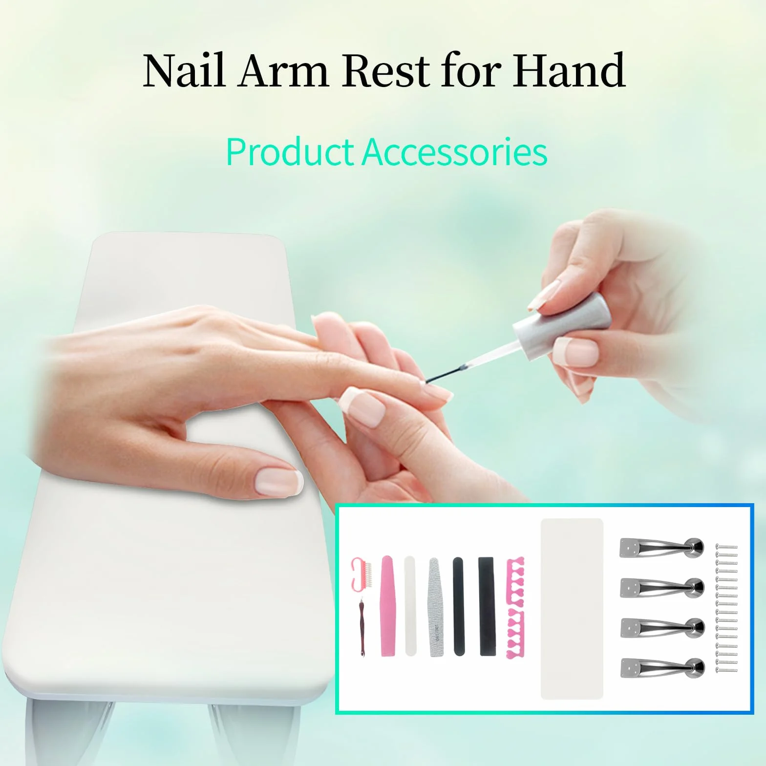 Cuscino per unghie, in pelle, per salone di unghie, per manicure, salone di unghie, colore bianco