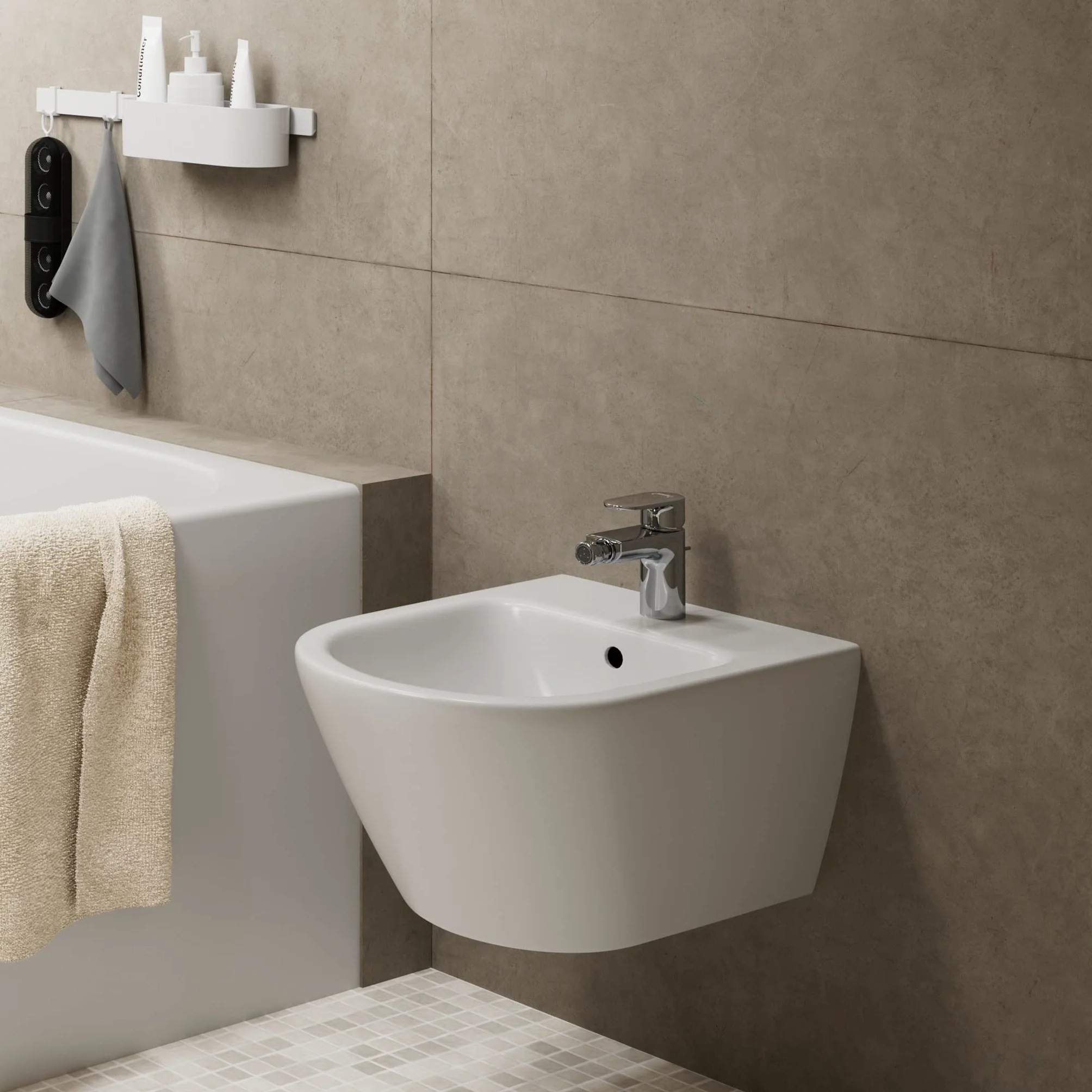 hansgrohe Vernis Blend Rubinetto per bidet con scarico a tirante, Miscelatore monocomando 80 mm cromo