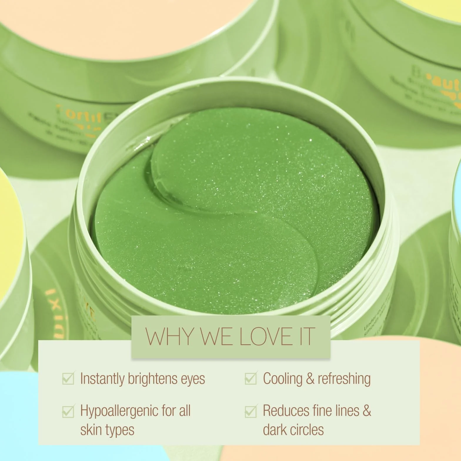 Pixi BeautifEYE Hydrogel Under-Eye Patches | Refreshing Eye Patches for Dark Circles | Brighten & Hydrate Under Eyes | 30 Pairs / 60 Patches