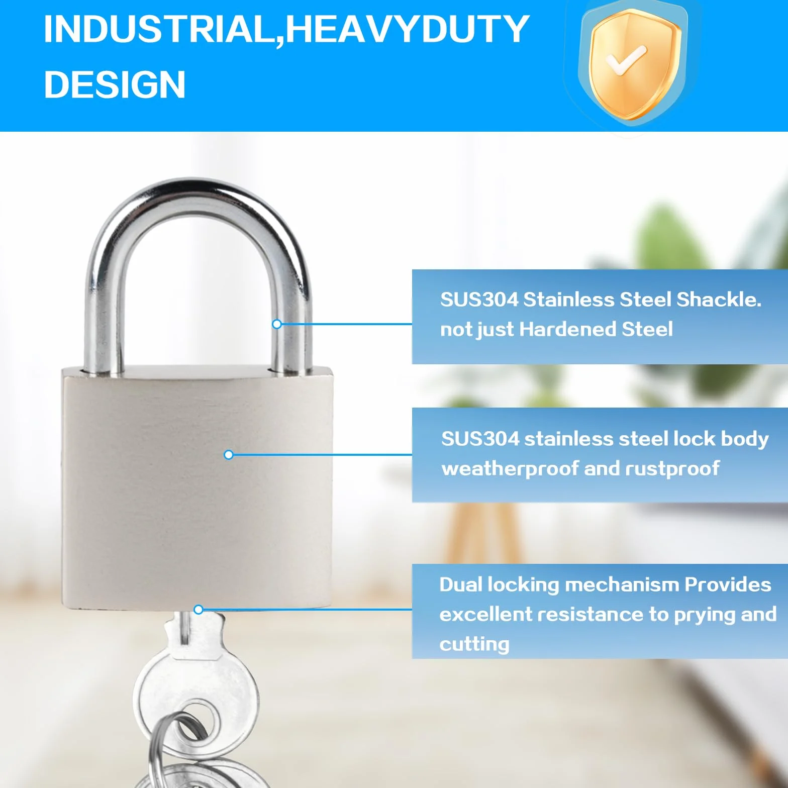 Haspe Serratura di Sicurezza 12,7 cm Acciaio Inox per Cancello