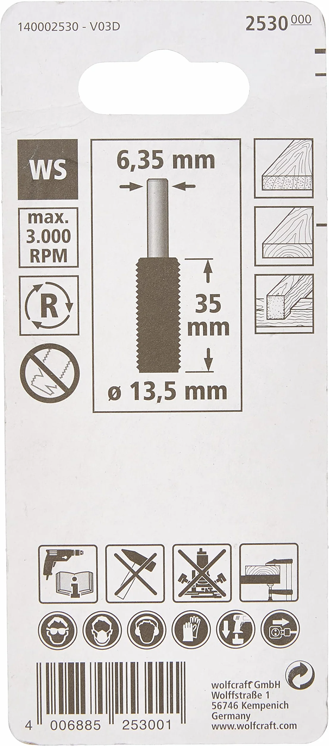 Wolfcraft raspa per legno cilindrica 13,5 mm codolo tondo