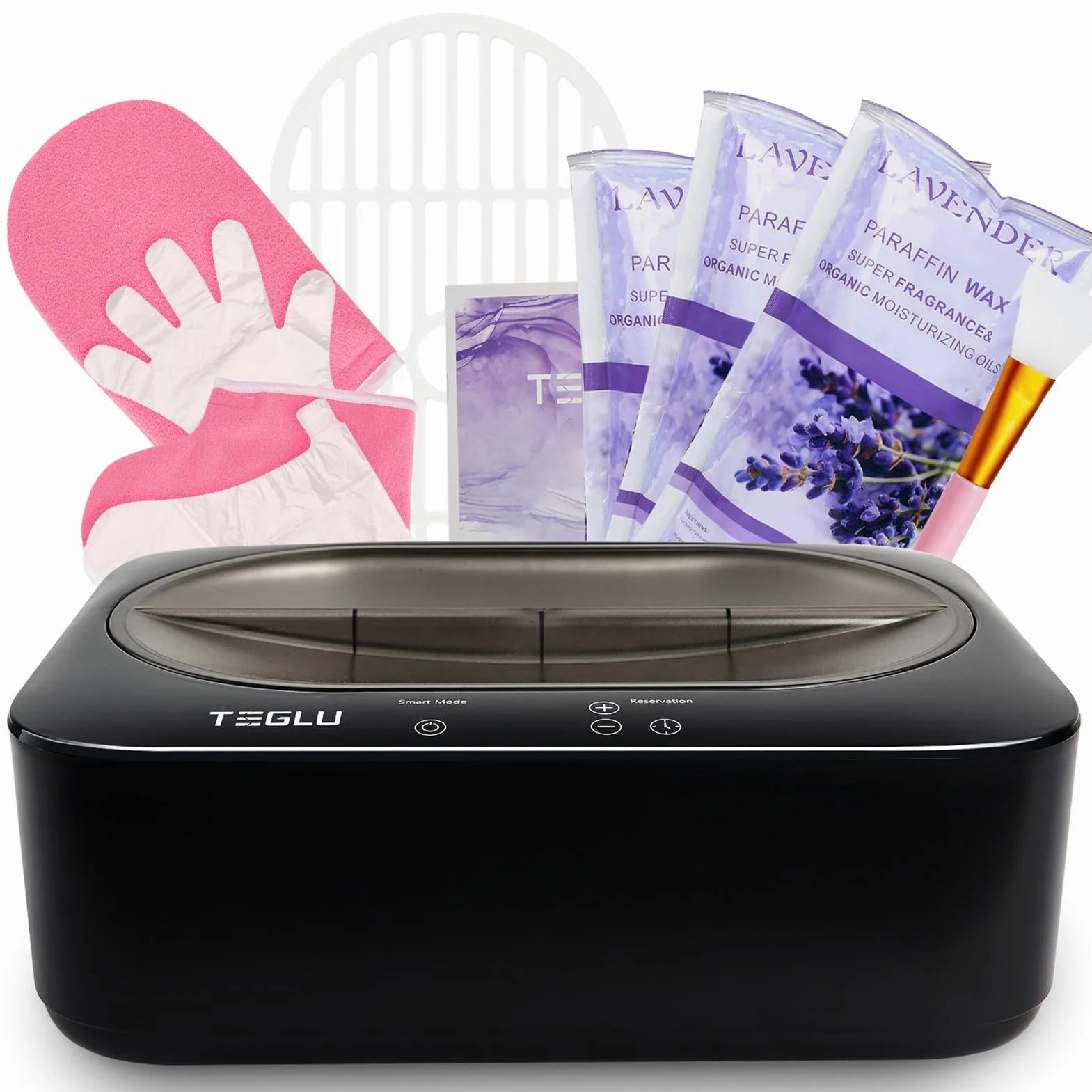 Bagno di Paraffina per Mani e Piedi 4L, Kit Scalda Paraffina Professionale con 3x 450g Paraffina per la Spa a Casa, Macchina Nera