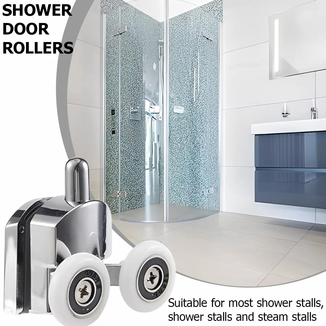 Rotelle per Porta Della Doccia WeddHuis 8 Pezzi, Metallo Diametro 23 mm, Cuscinetti Scorrevoli
