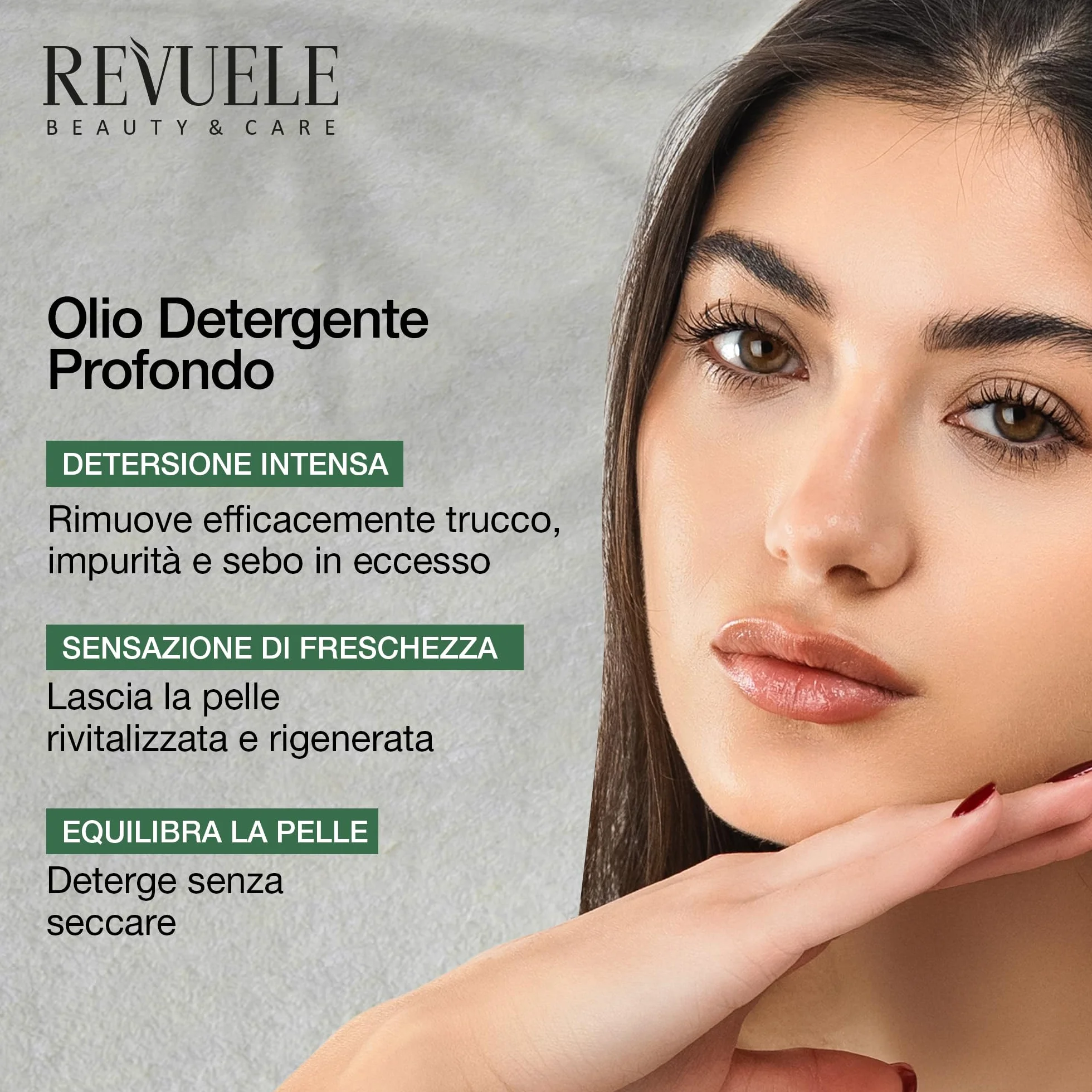 REVUELE REVUELE Olio Detergente Profondo – Struccante Viso & Occhi ad Azione Purificante, Trasforma in Schiuma, Rimuove Trucco, Sebo e Residui di Solari, Idrata e Lascia Pelle Fresca e Radiosa, 150 ml