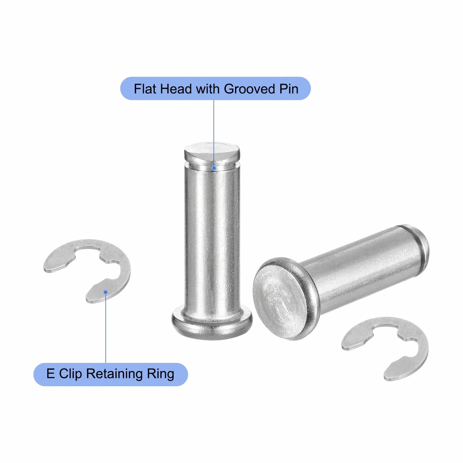 QUARKZMAN 5Set M10x30mm Perno Posizionamento Cilindrico Acciaio Inossidabile 304, Testa Piatta con Ring Fissaggio, Argento