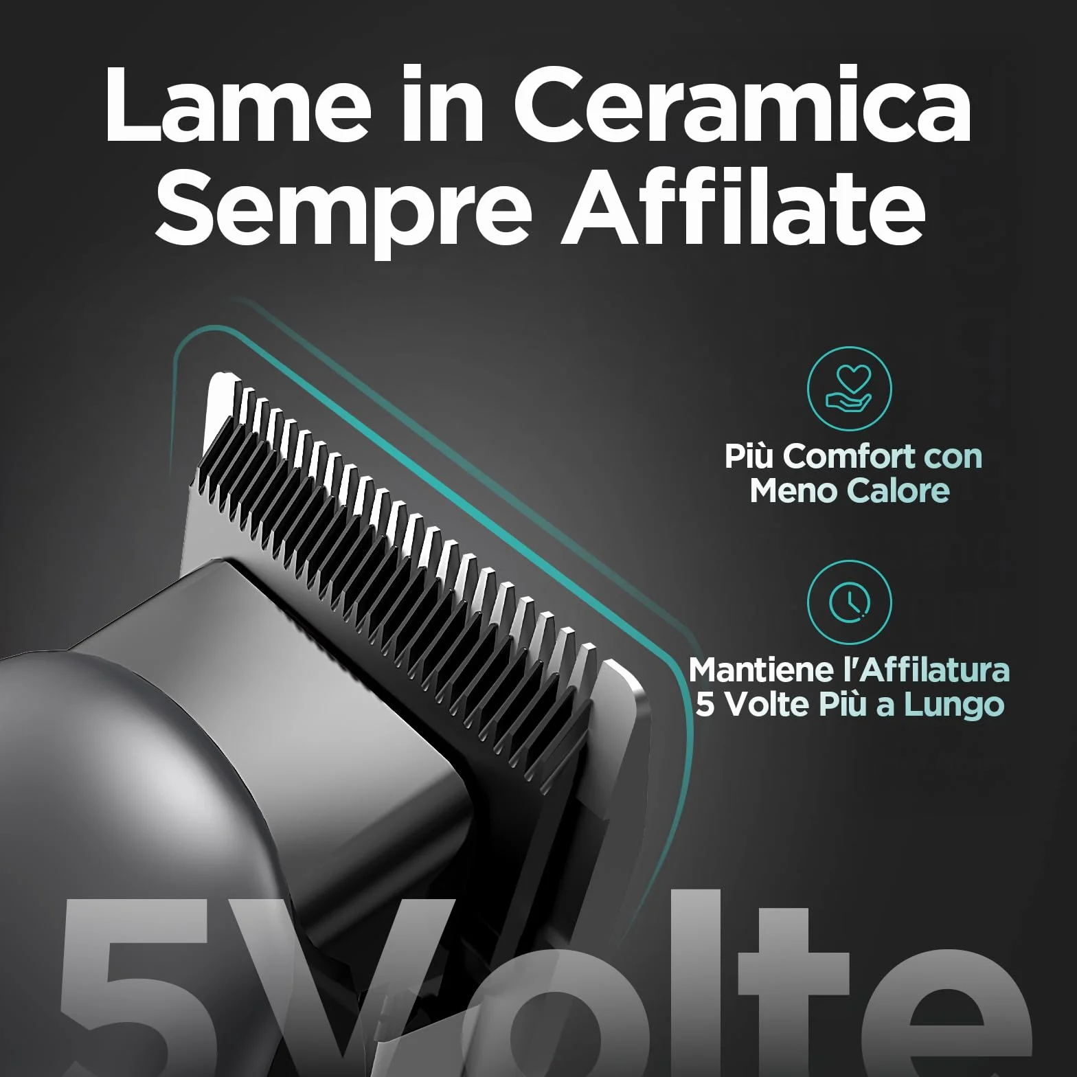 Yineel Tagliacapelli Professionale Uomo, Macchinetta per capelli e Barba Senza Fili con Display LED, Tagliacapelli elettrico con Lama in Ceramica, 300 Min Autonomia, Ricarica USB-C
