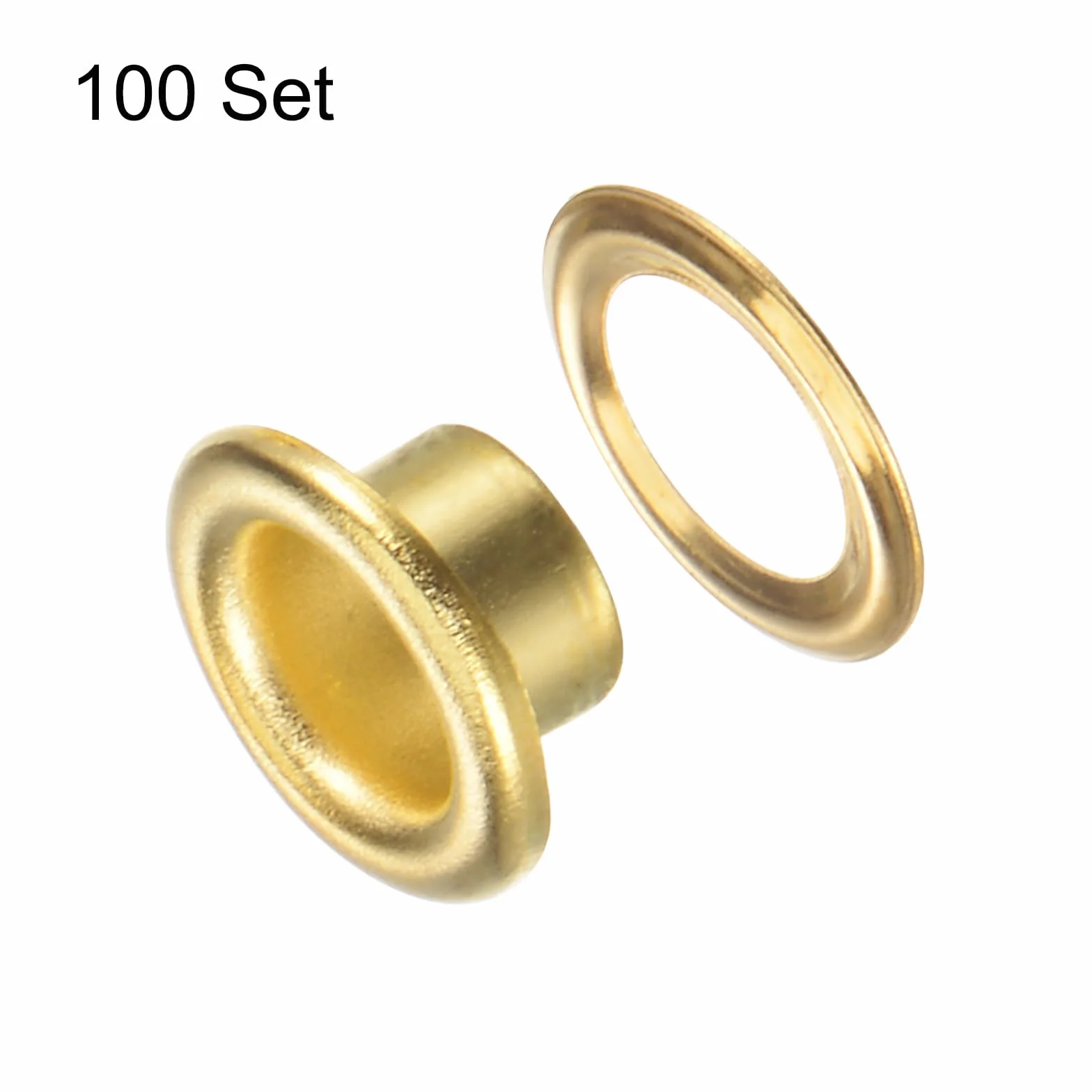 Occhielli in Metallo 6mm 1/4" Kit 100 Pezzi Tono Oro per Teloni, Scrapbooking, Scarpe