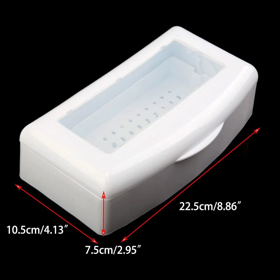 2 vaschette per sterilizzazione barbicida, con coperchio trasparente, contenitore sterilizzatore per strumenti per manicure e disinfezione pulita
