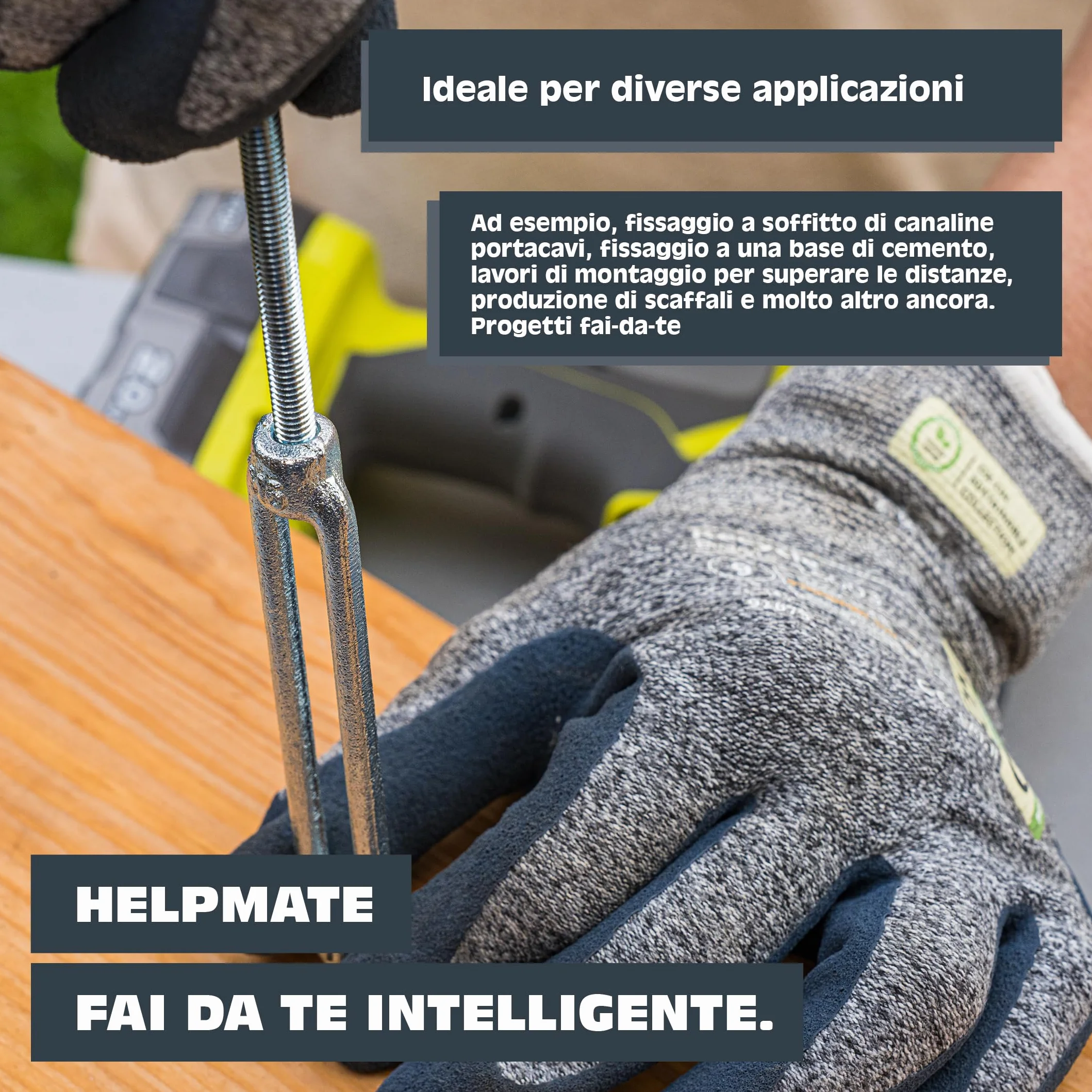 Asta filettata M6 x 330 mm acciaio zincato set 2 pezzi DIN 976 classe resistenza 4,8