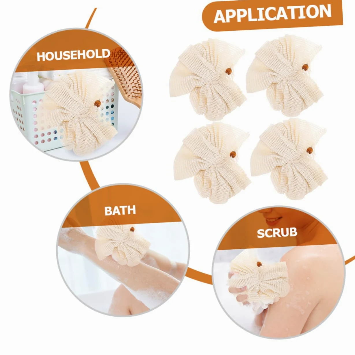 FRCOLOR 3 Set Di Spugna Da Bagno Esfoliante Per Il Corpo Spugna Da Bagno Massaggiante Delicata 4 Pezzi*3