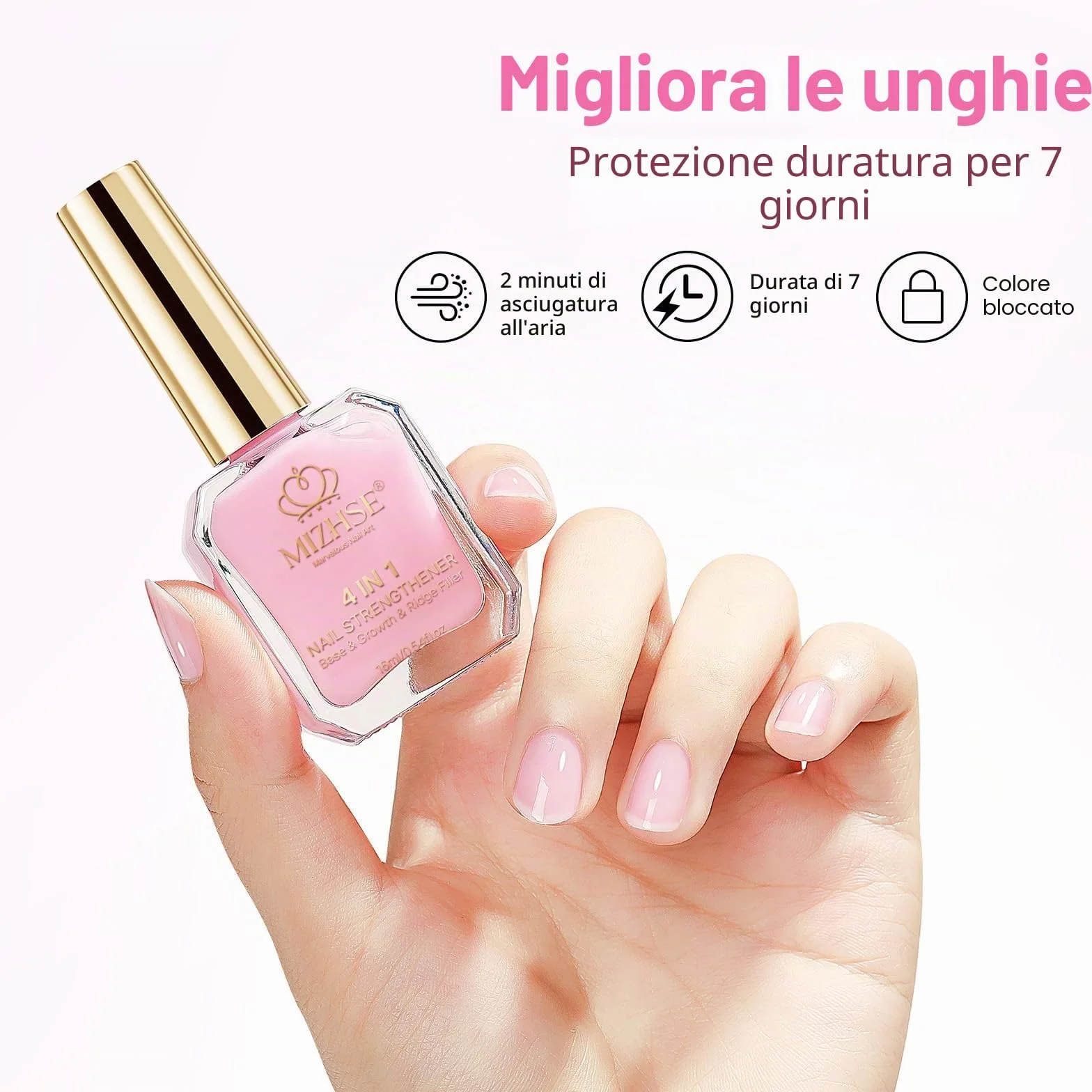 MIZHSE Rafforzatore per unghie, indurente per unghie fragili, prodotti per la cura delle unghie, extra forti