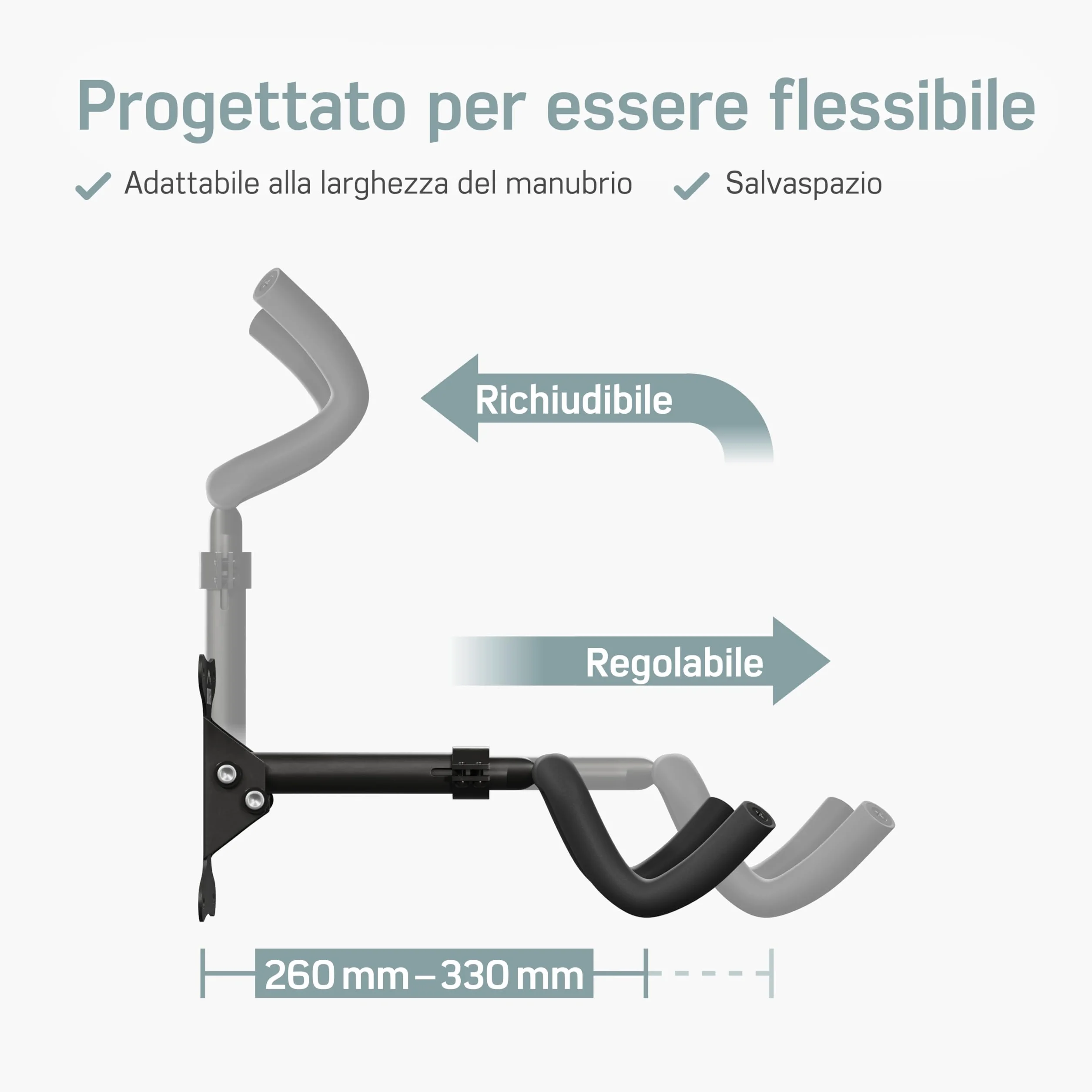 Borgen Supporto da parete per bicicletta regolabile pieghevole con imbottitura extra morbida